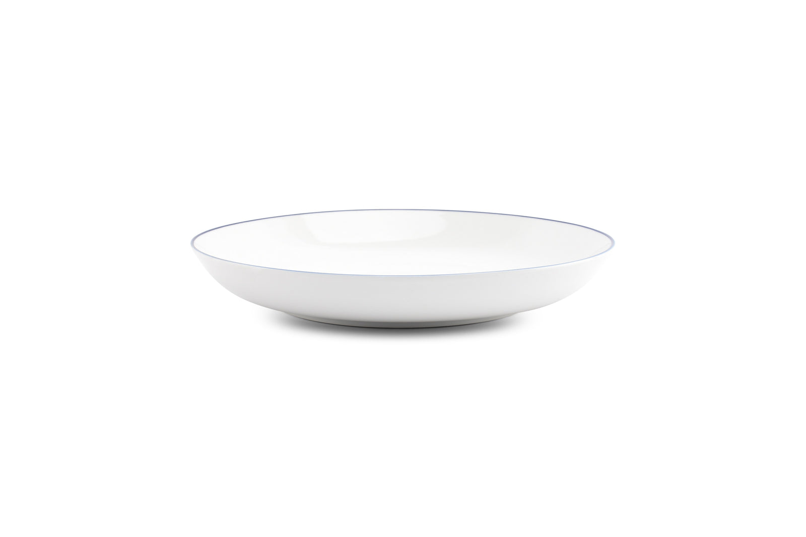 Bonbistro - Diep bord 27xH4cm coupe blue rim Basic White - Set van 6