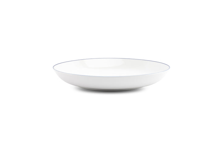 Bonbistro - Diep bord 27xH4cm coupe blue rim Basic White - Set van 6