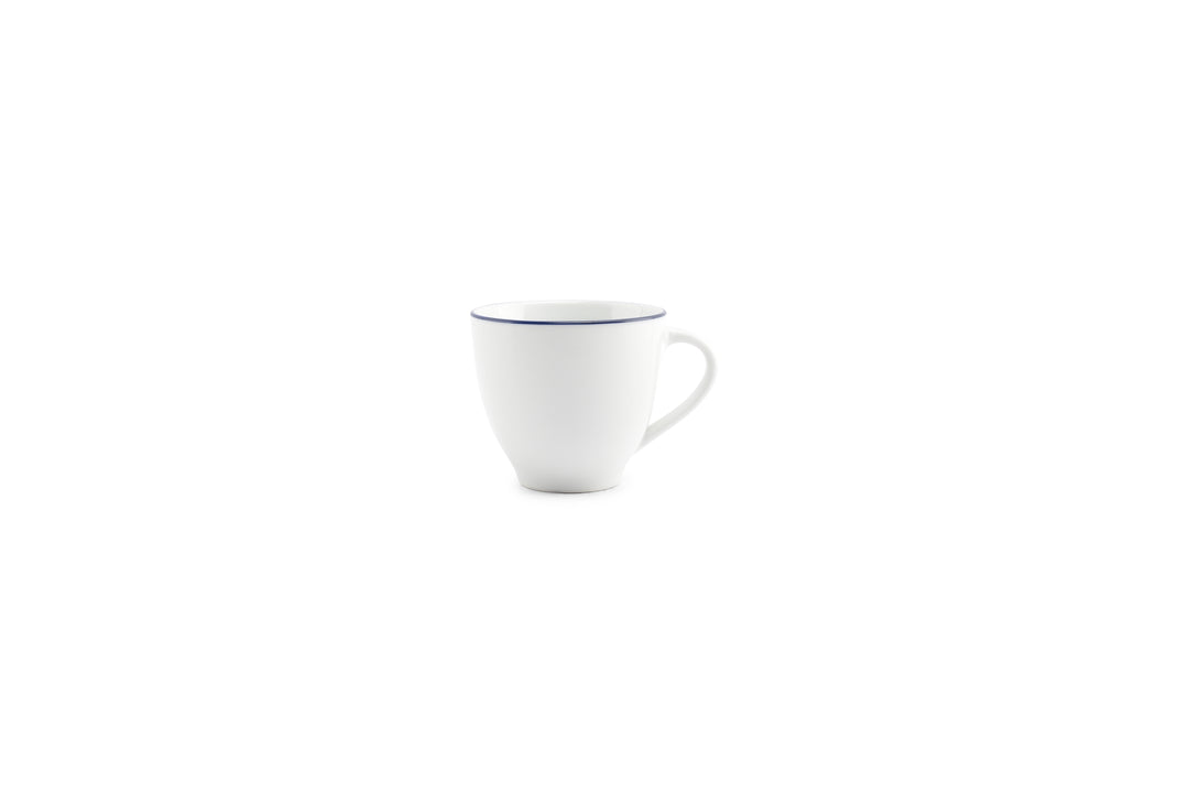 Kop 20cl blue rim Basic White  - Set van 6