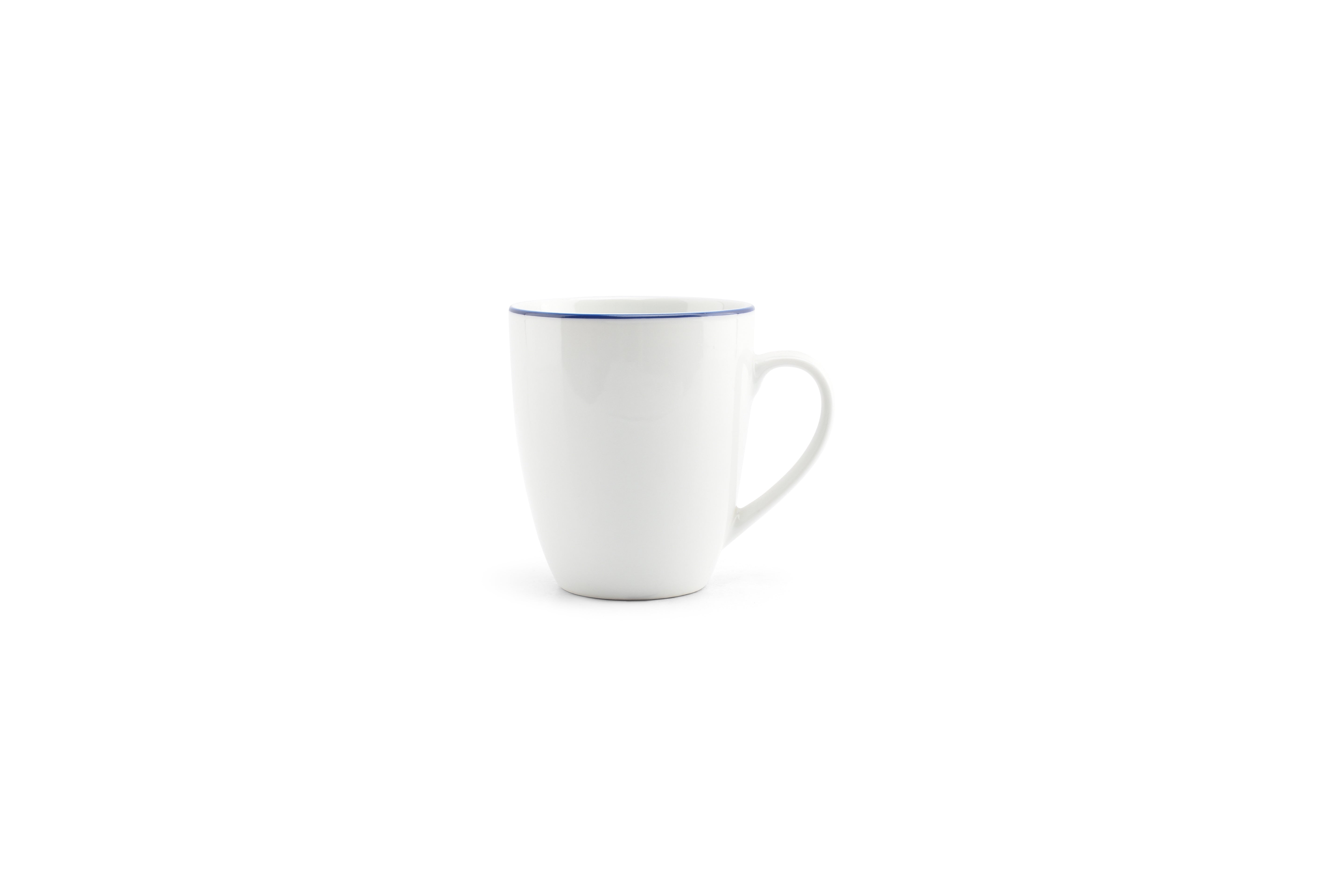 Beker 38cl blue rim Basic White
