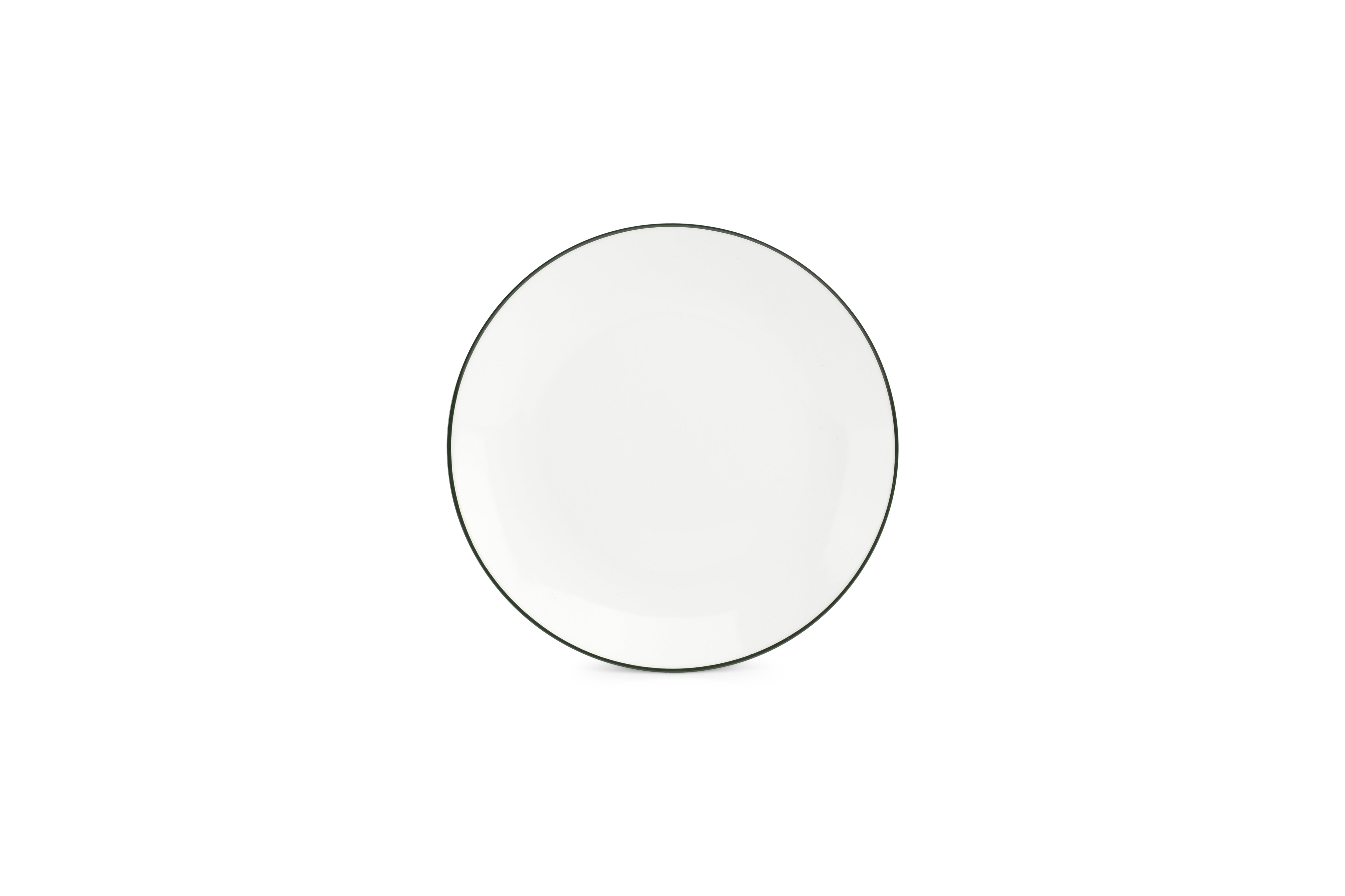 Plat bord 20,5cm coupe green rim Basic White