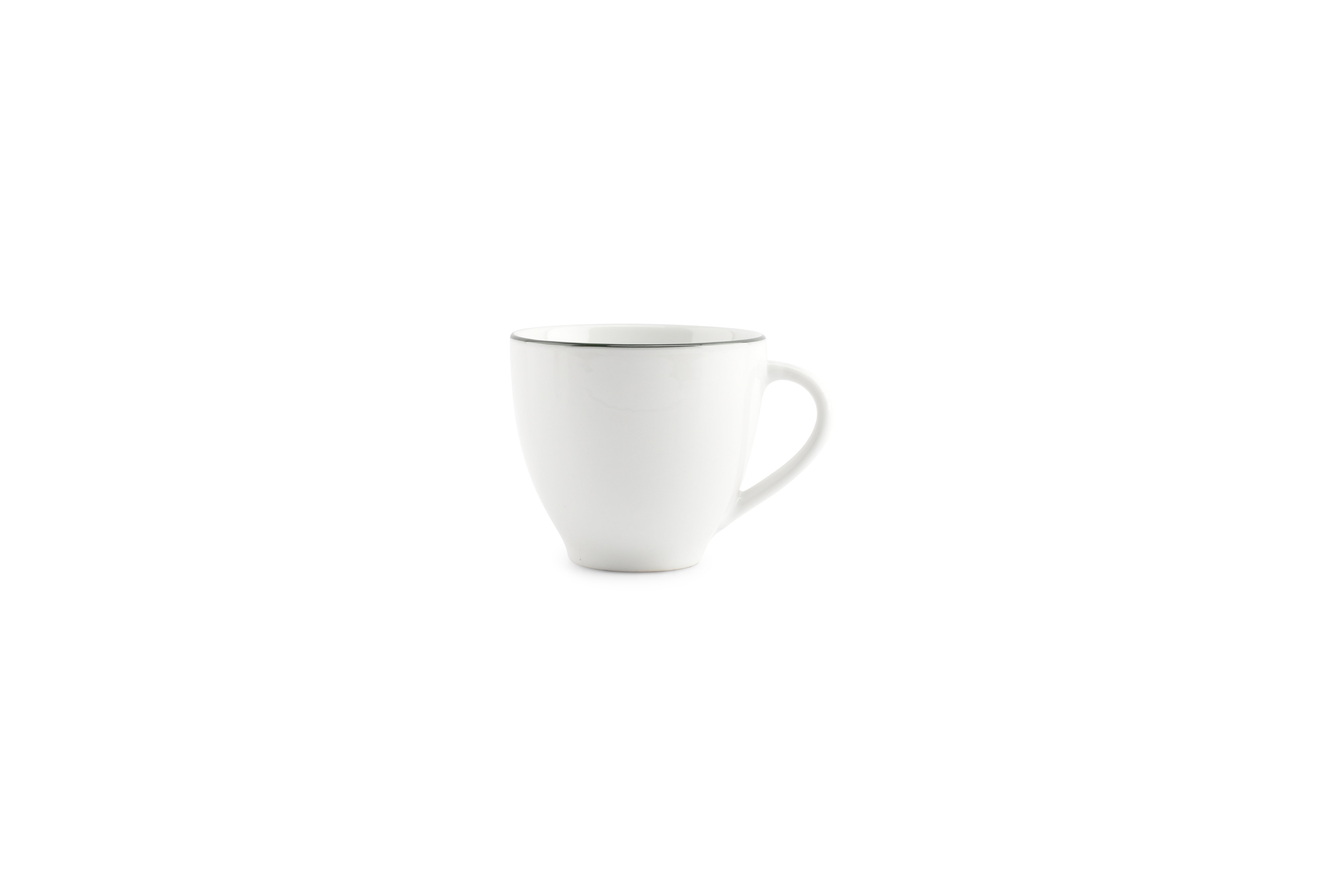 Kop 20cl green rim Basic White