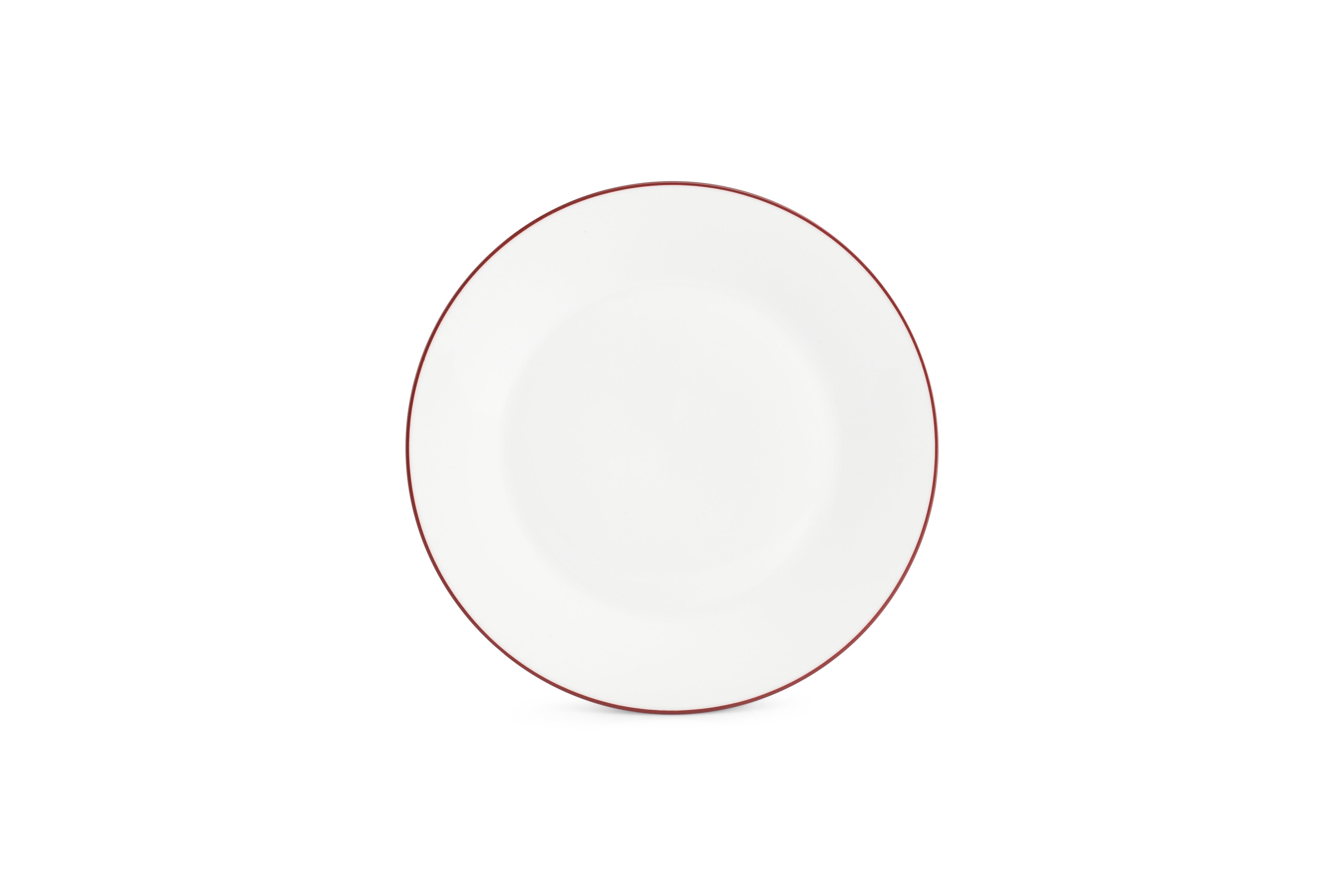 Plat bord 24cm burgundy rim Basic White