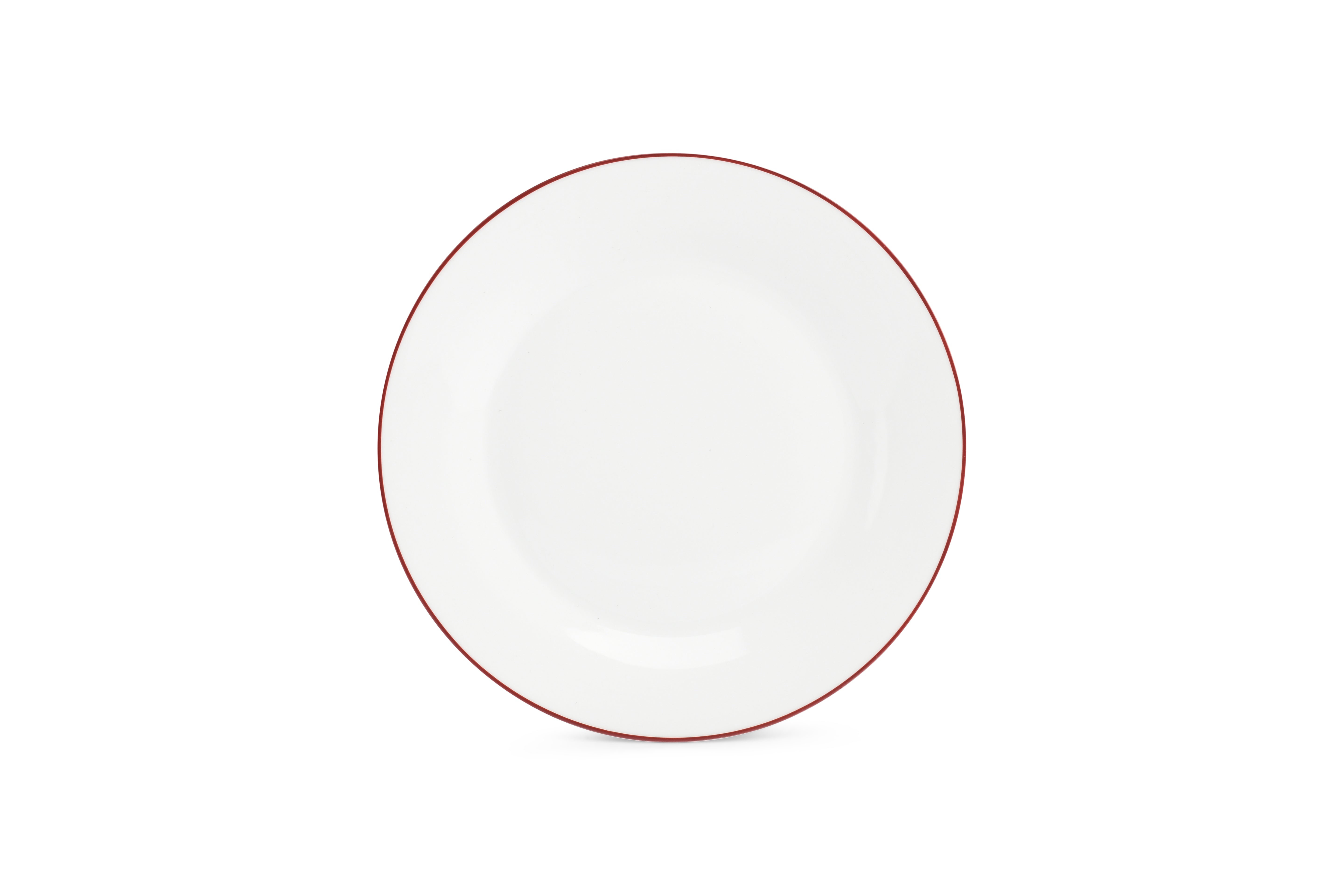 Plat bord 27cm burgundy rim Basic White