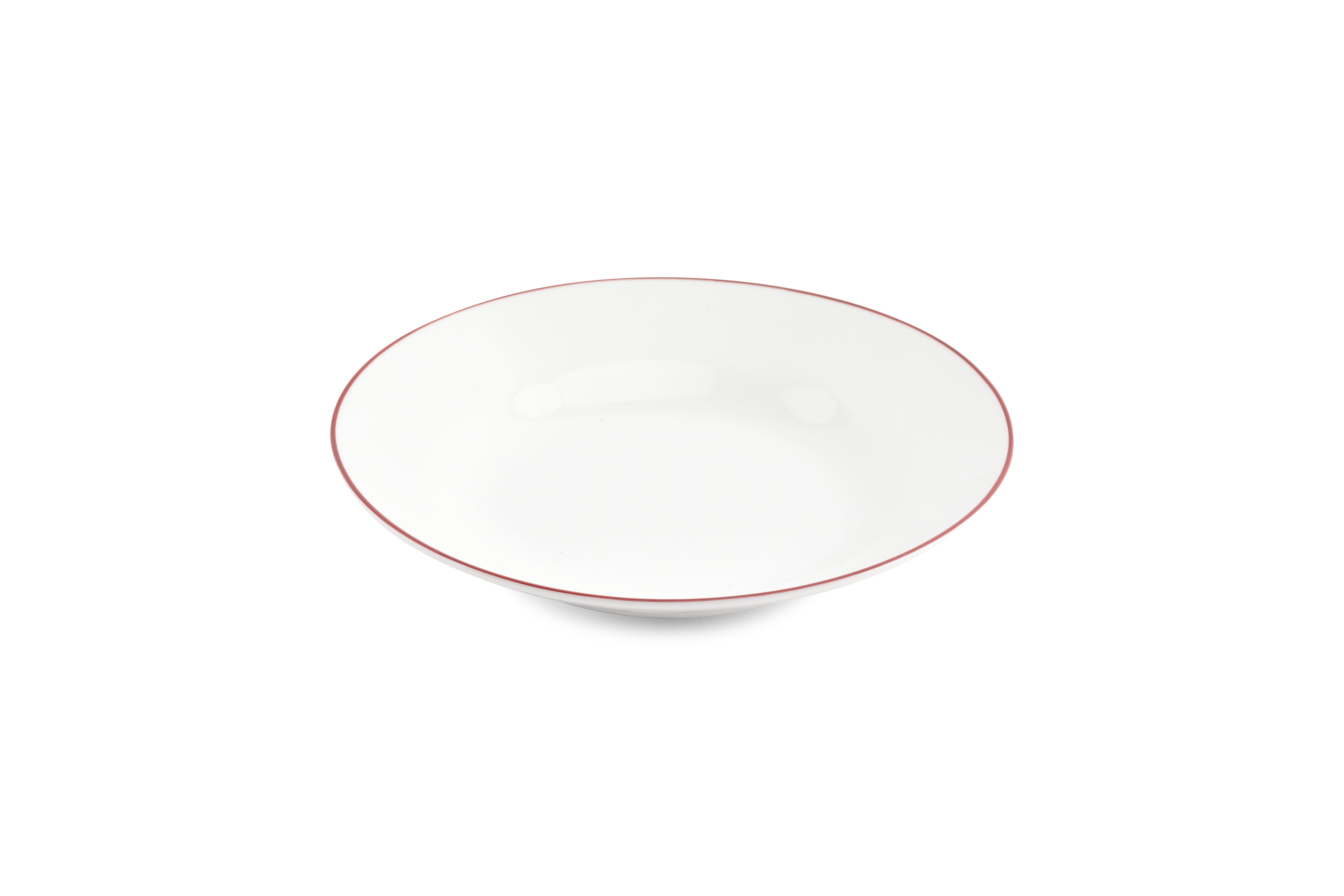 Diep bord 23xH4cm burgundy rim Basic White