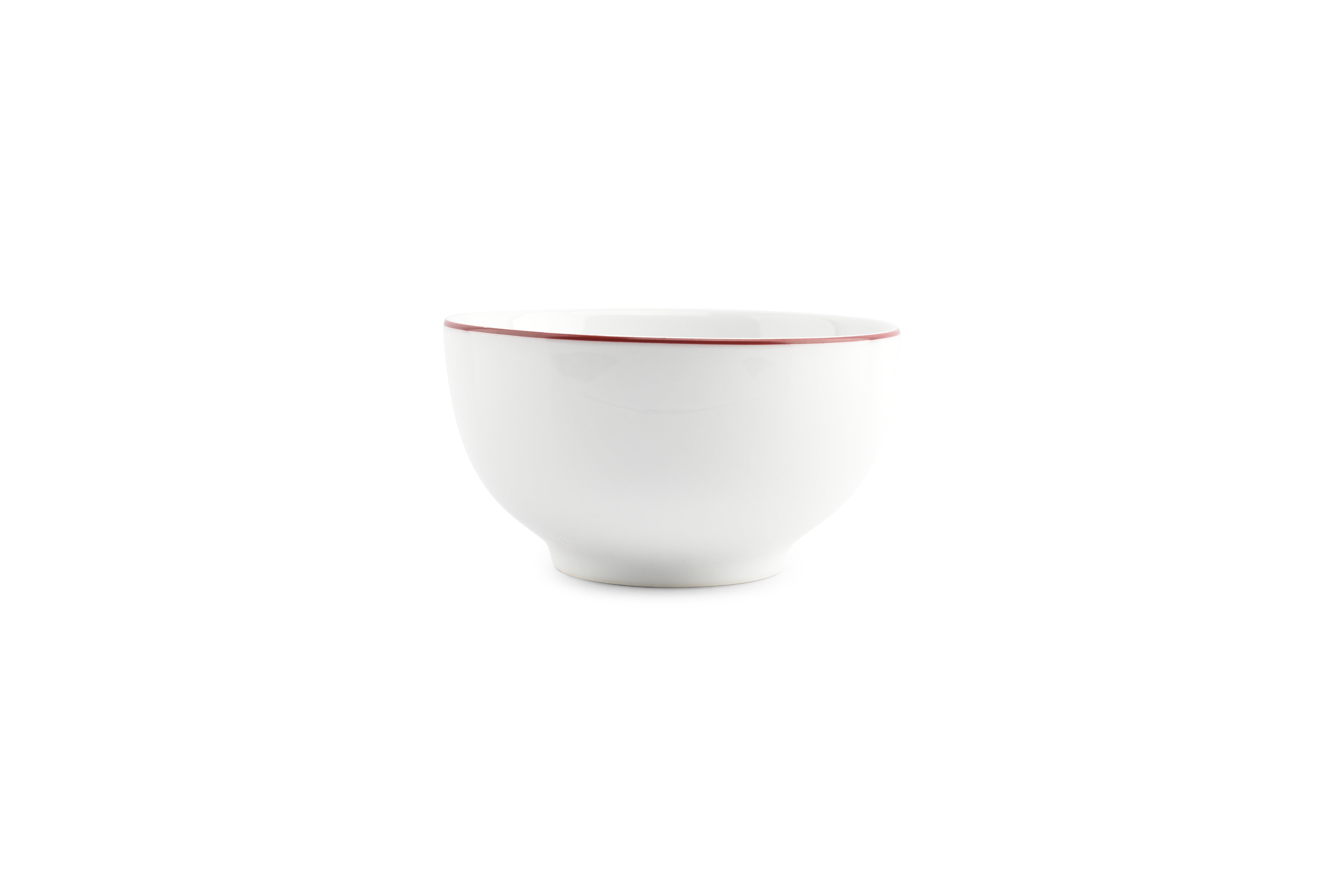 Kom 14xH8cm burgundy rim Basic White