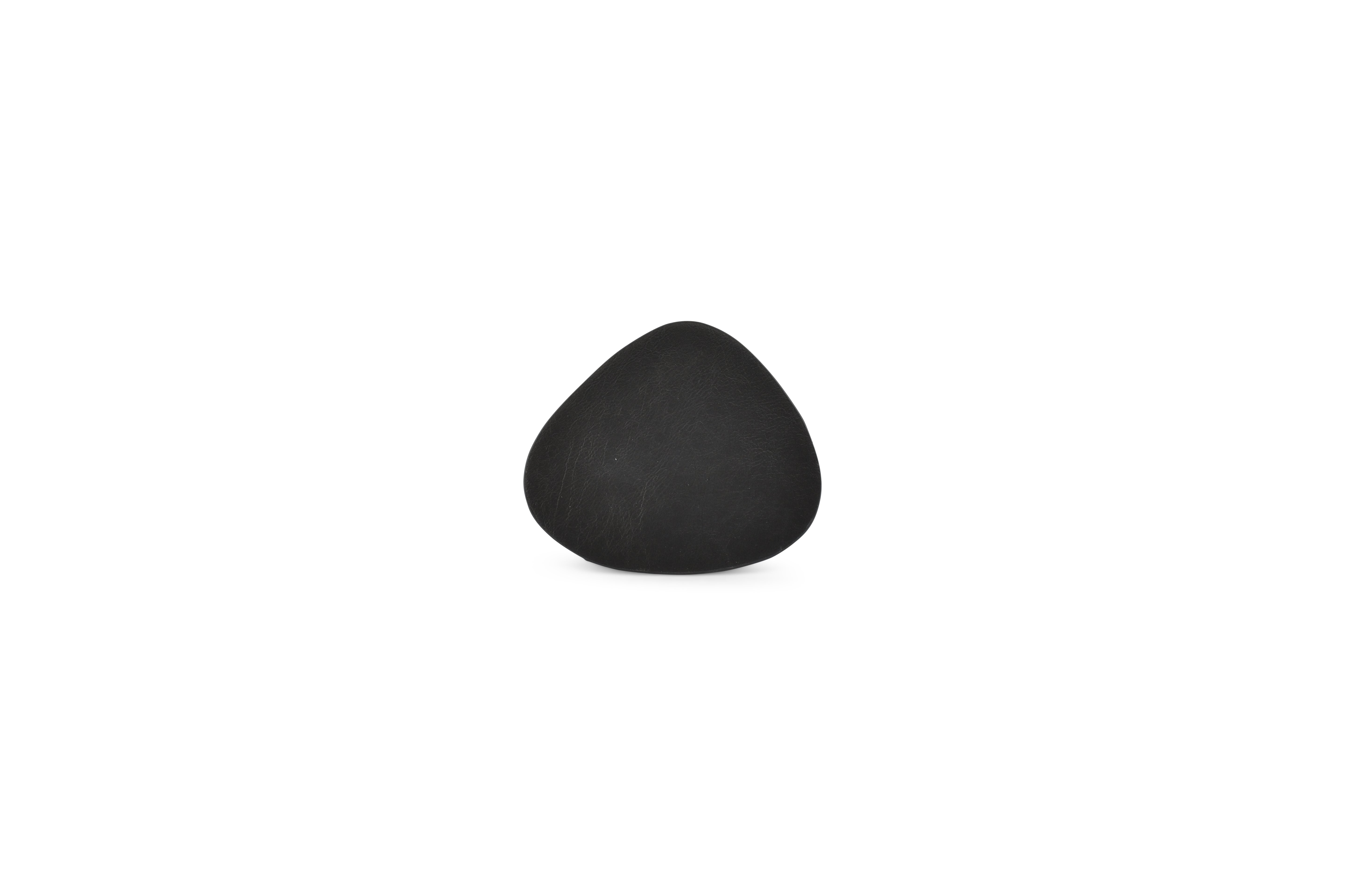 Glasonderzetter 11x10cm lederlook zwart Layer - set/4
