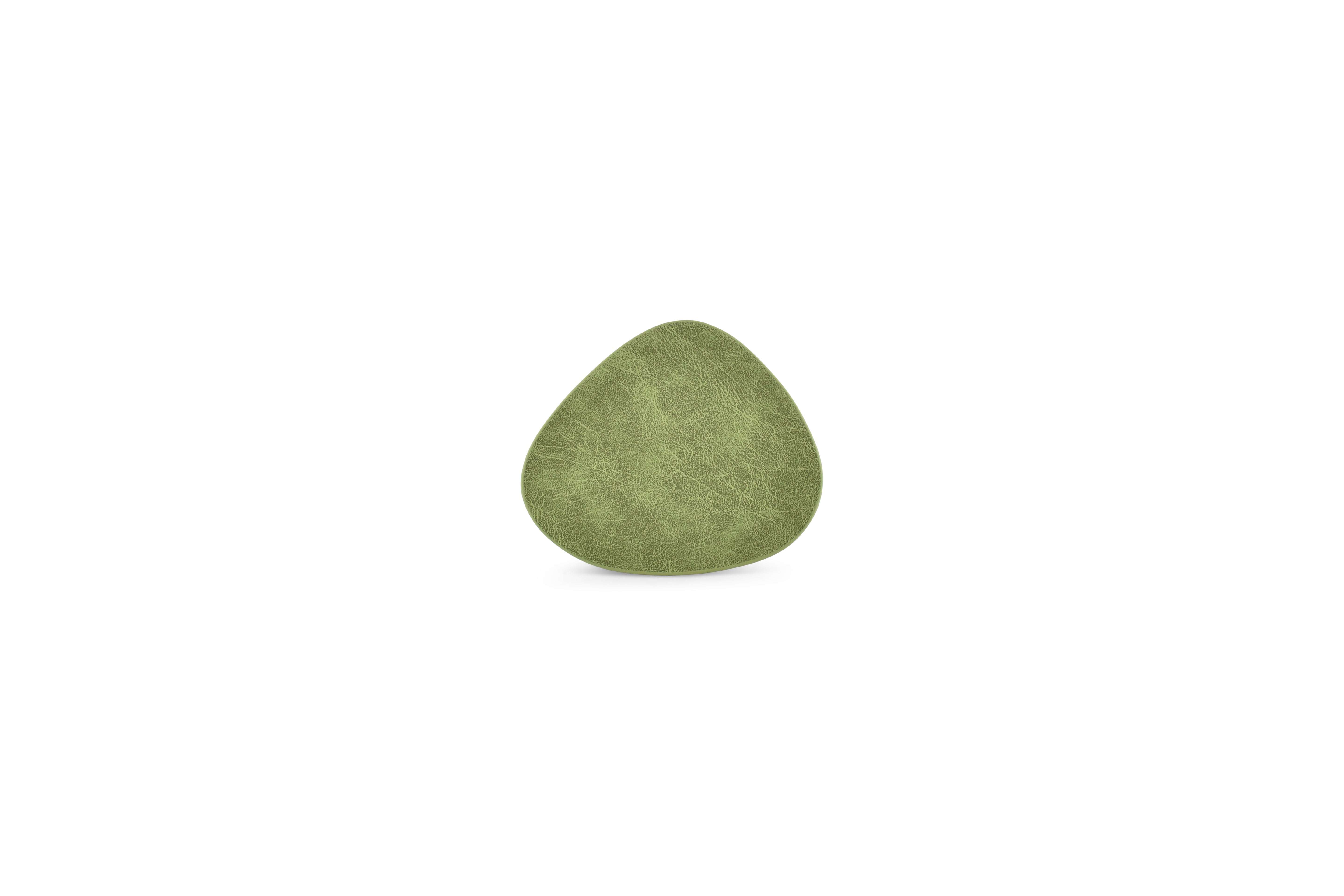 Glasonderzetter 11x10cm lederlook groen Layer - set/4