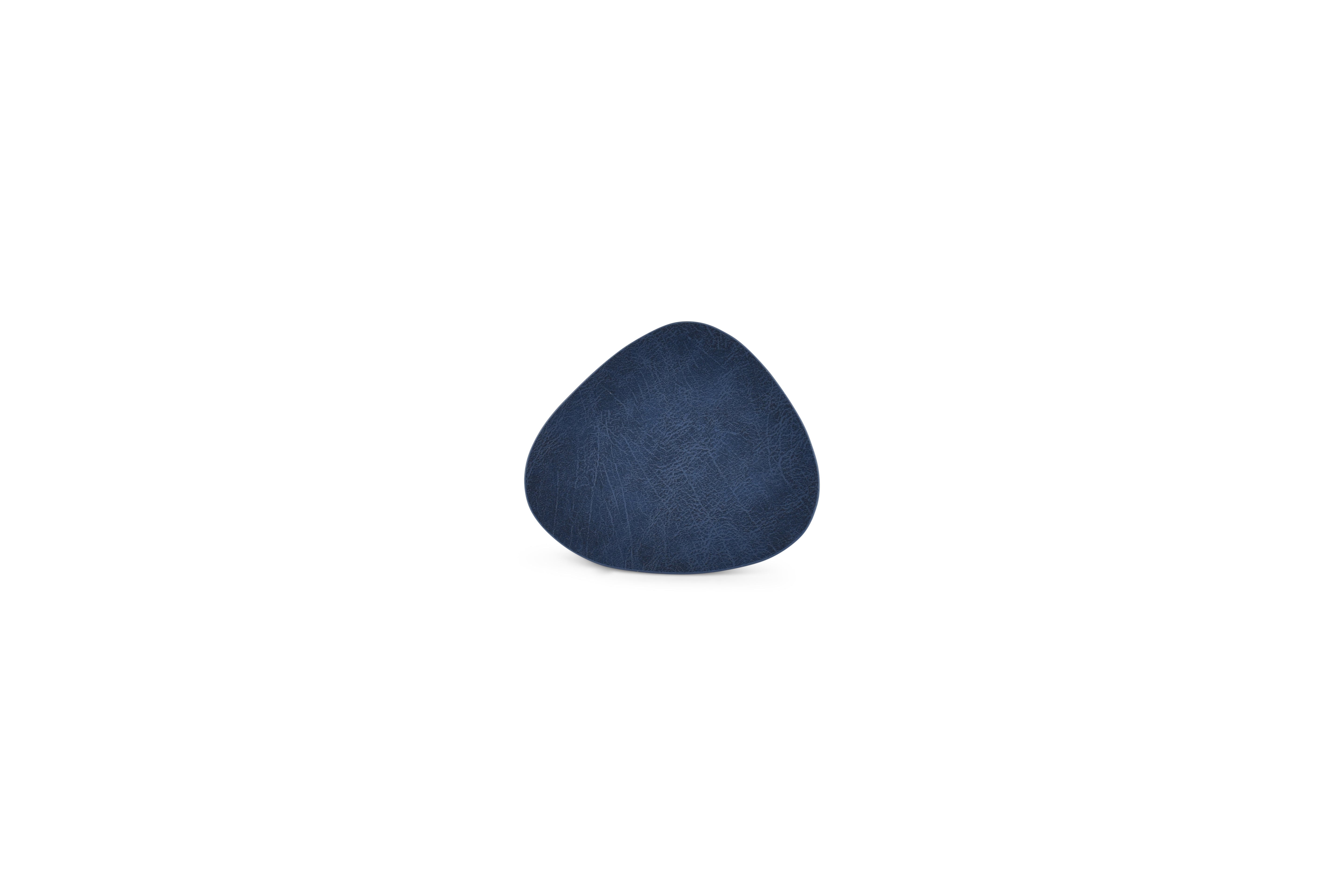 Glasonderzetter 11x10cm lederlook blauw Layer - set/4