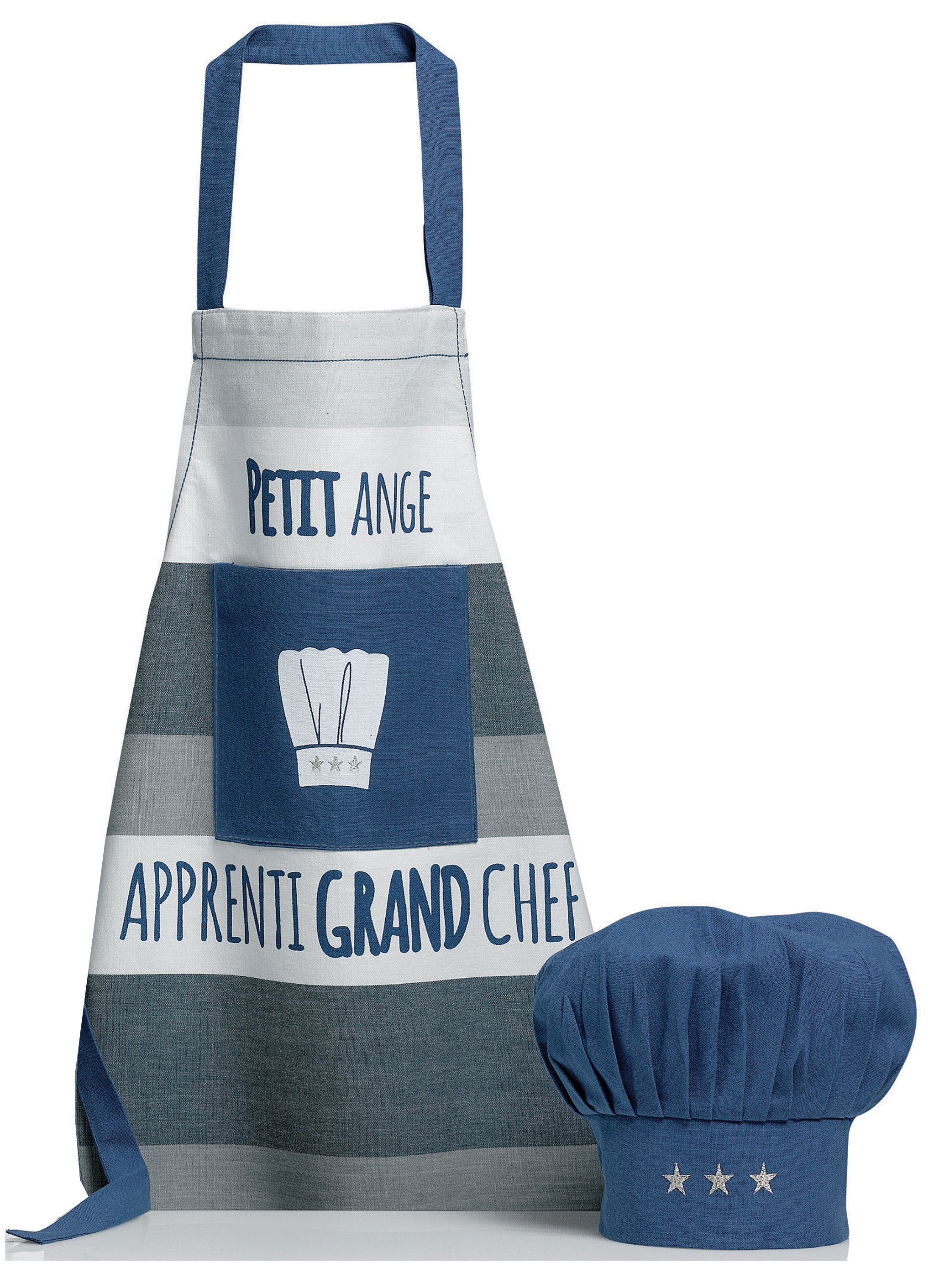Keukenschort en koksmuts Petit Ange Indigo 52 X 63