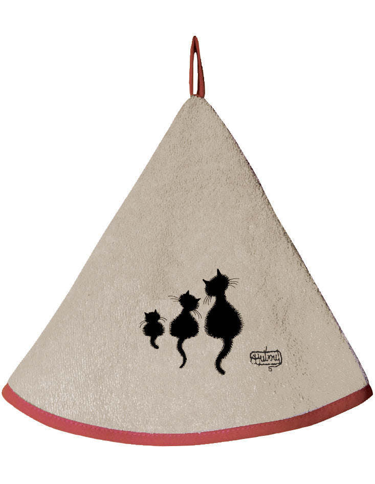 Handdoek Dubout 3 chats Ficelle Diameter 60