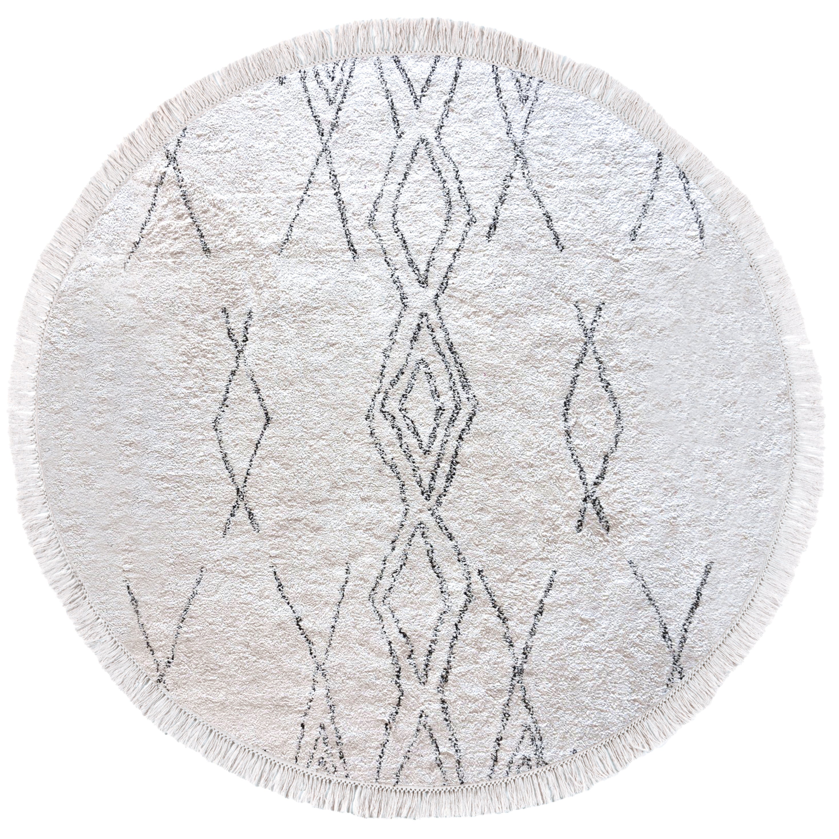 Crimble Tapijt Ivoire/Charbon Diameter 160