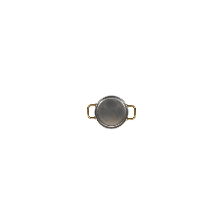 Bonbistro - Serveerschaal 10,5xH5cm met gouden handvat gehamerd antique zilver Serve