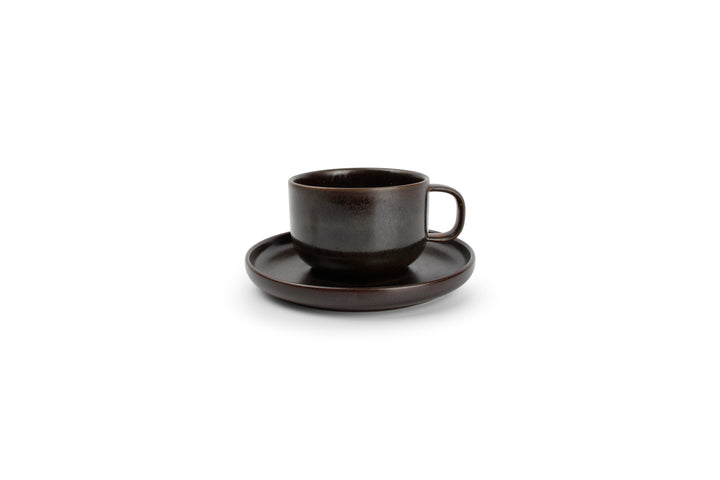 Salt &amp; Pepper - Kop 24cl en schotel chocolate Tabo - Set van 4