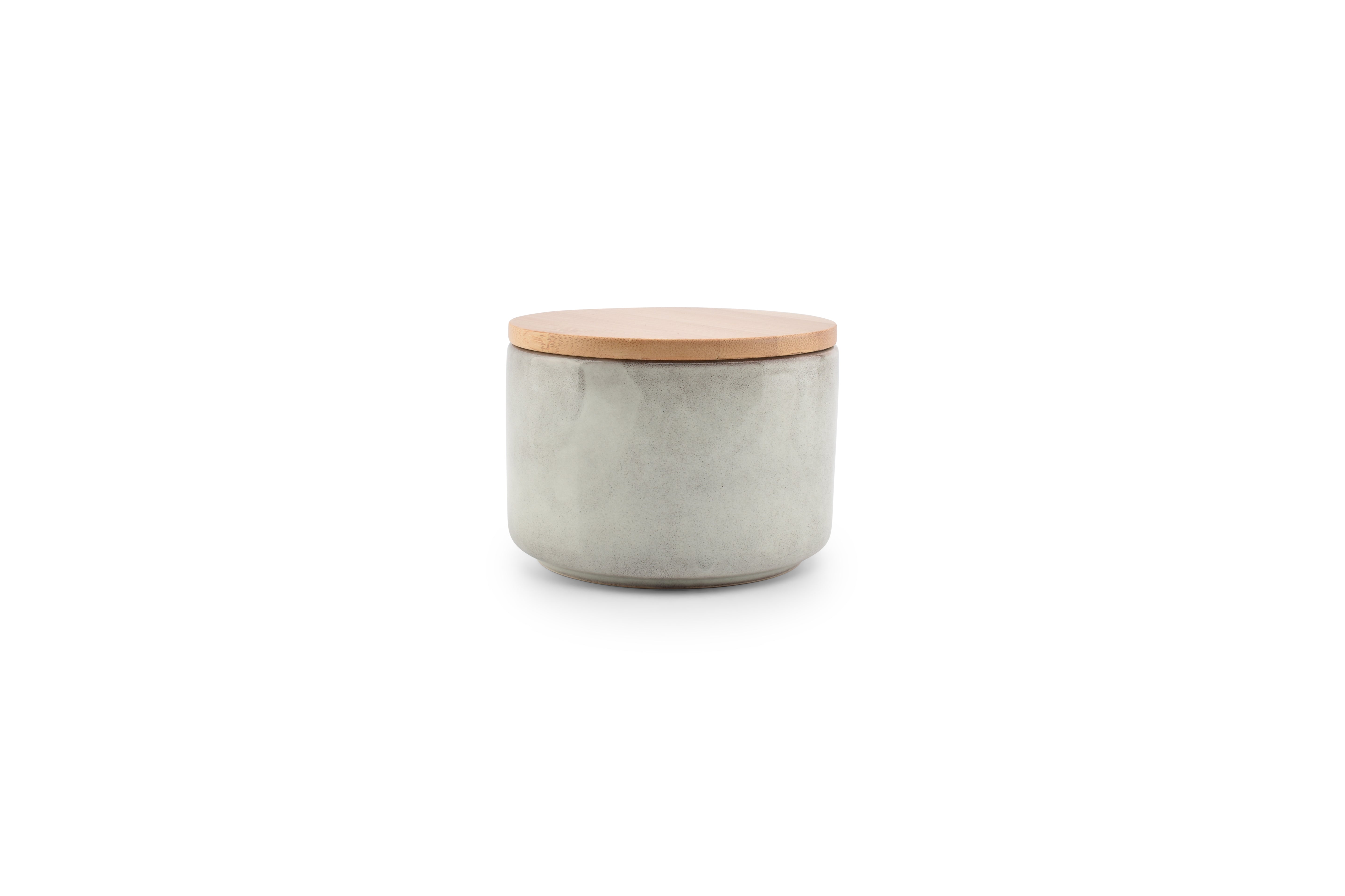 Voorraadpot 12,5xH9cm met deksel grijs Bake