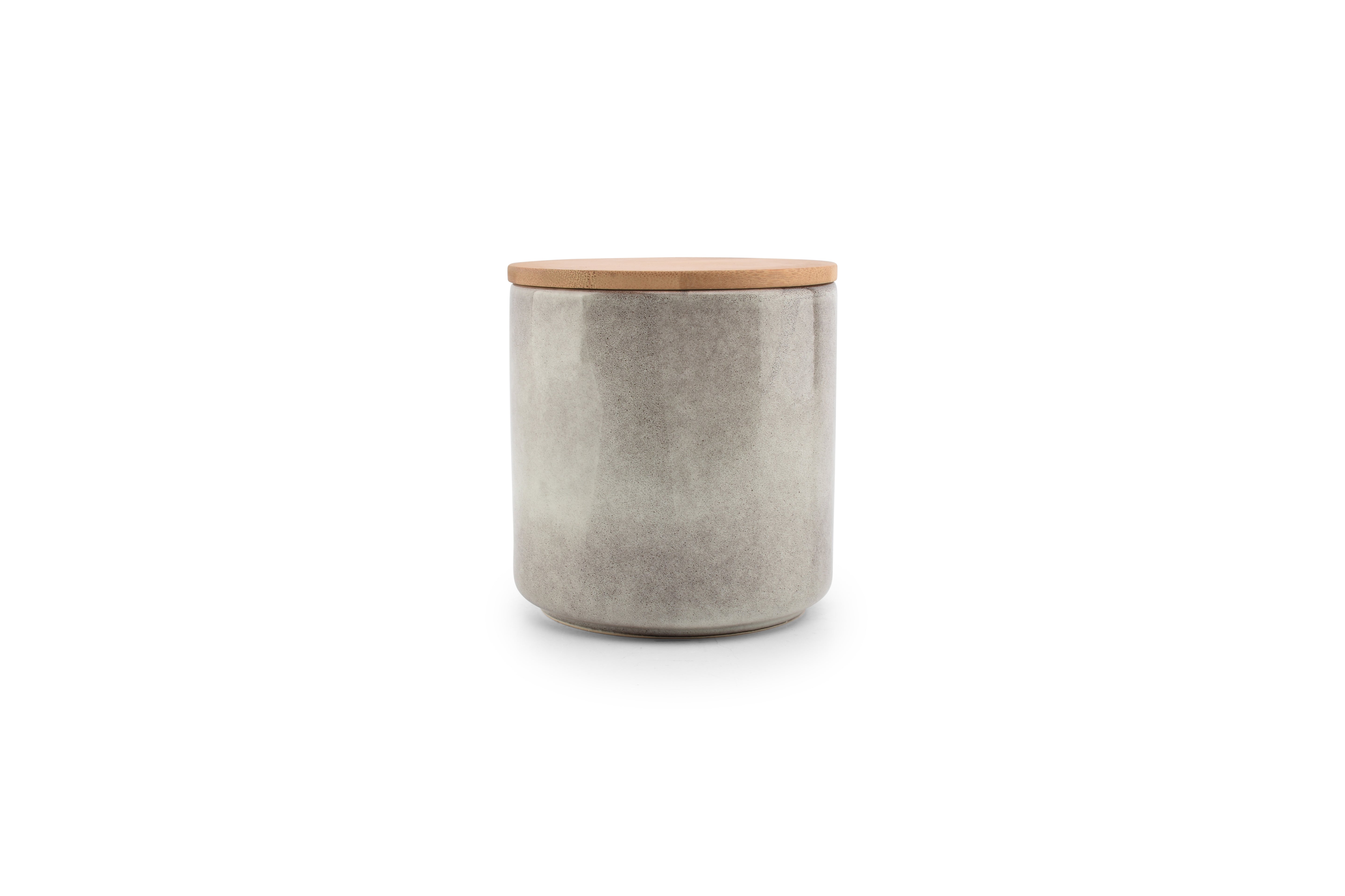 Voorraadpot 12,5xH13,5cm met deksel grijs Bake