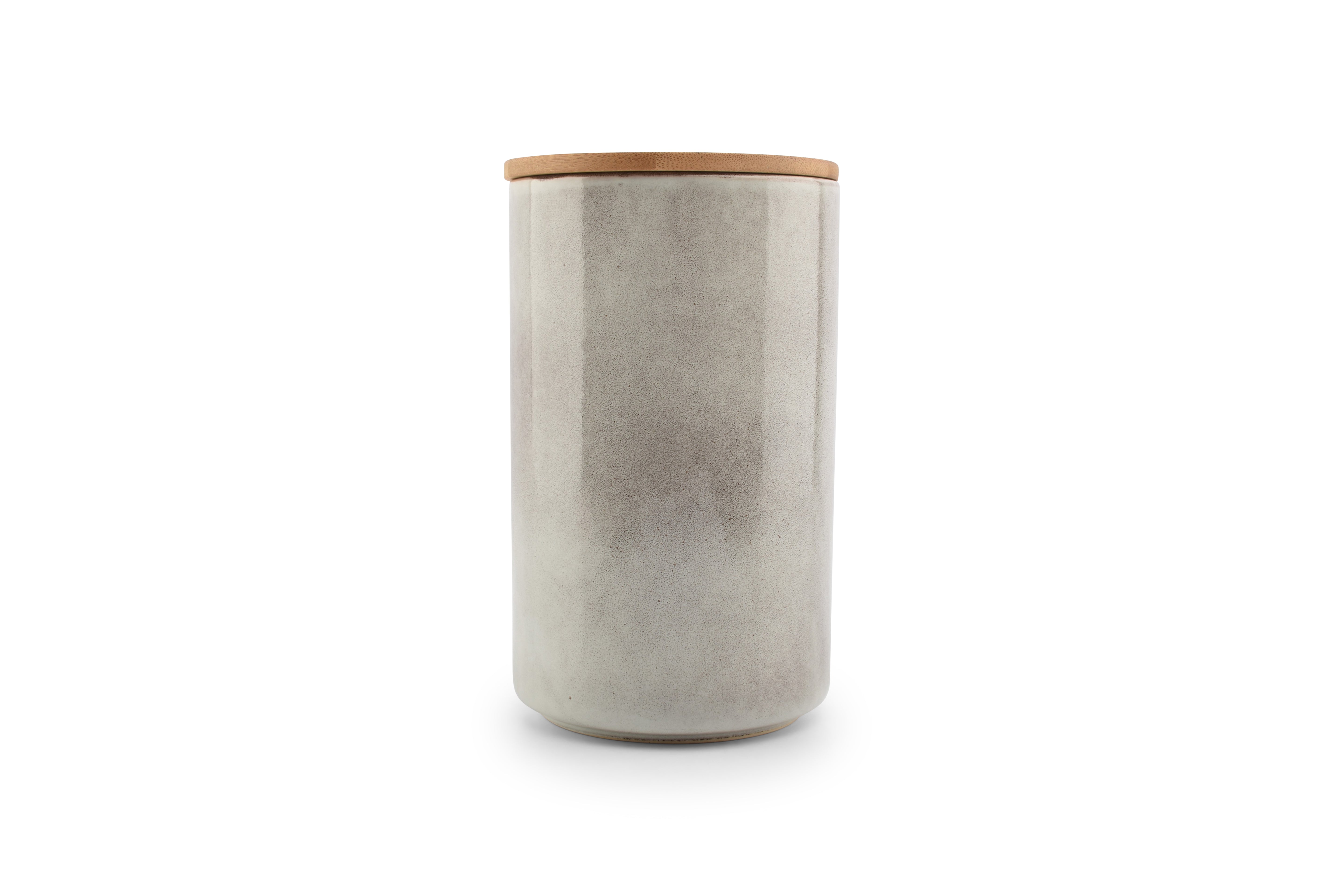 Voorraadpot 12,5xH21cm met deksel grijs Bake