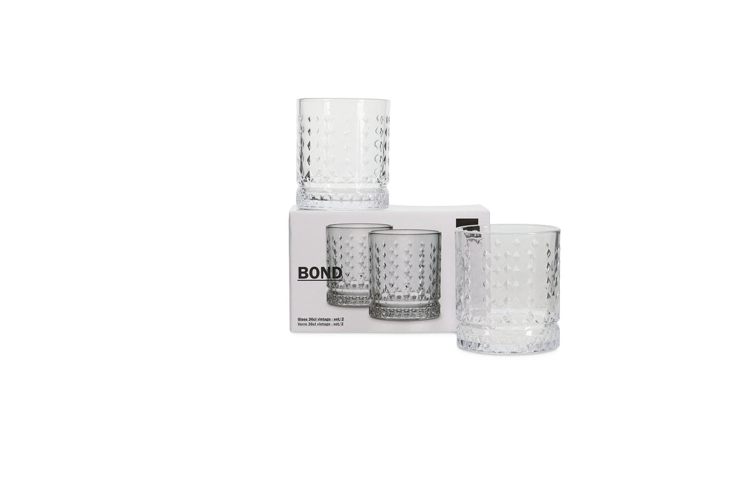 Salt &amp; Pepper - Glas 36cl vintage Bond - set/2