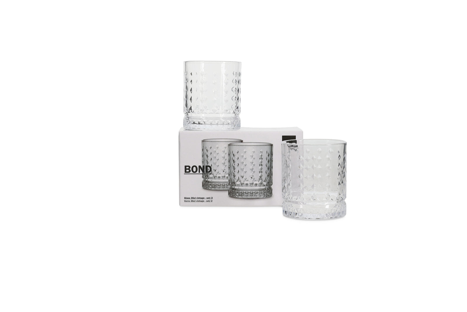 Salt & Pepper - Glas 36cl vintage Bond - set/2