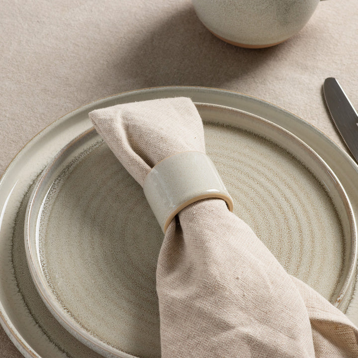 Salt &amp; Pepper - Servetring 5cm beige Cameo - set van 4