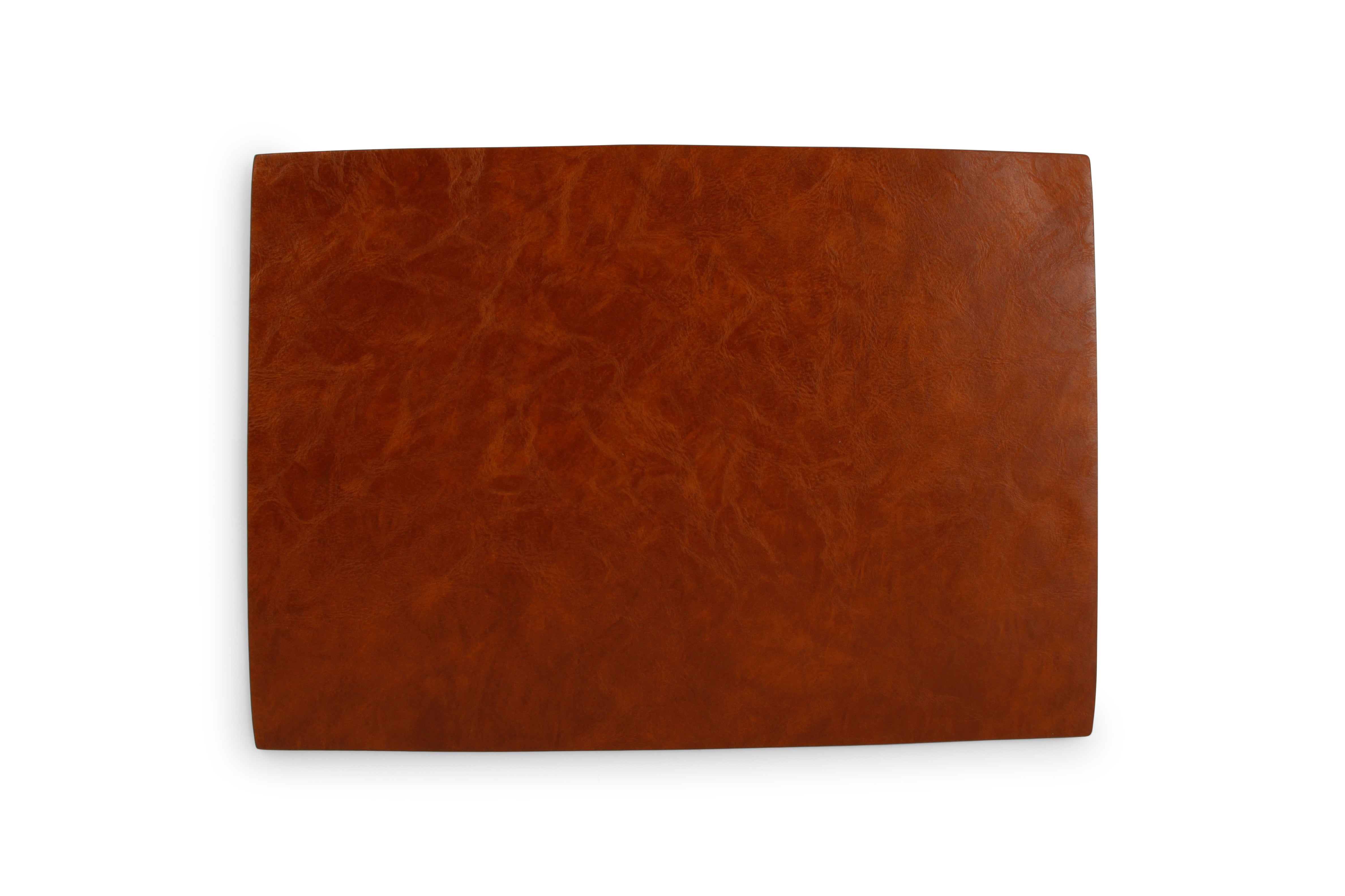 Placemat 43x30cm lederlook cognac vague Tabletop