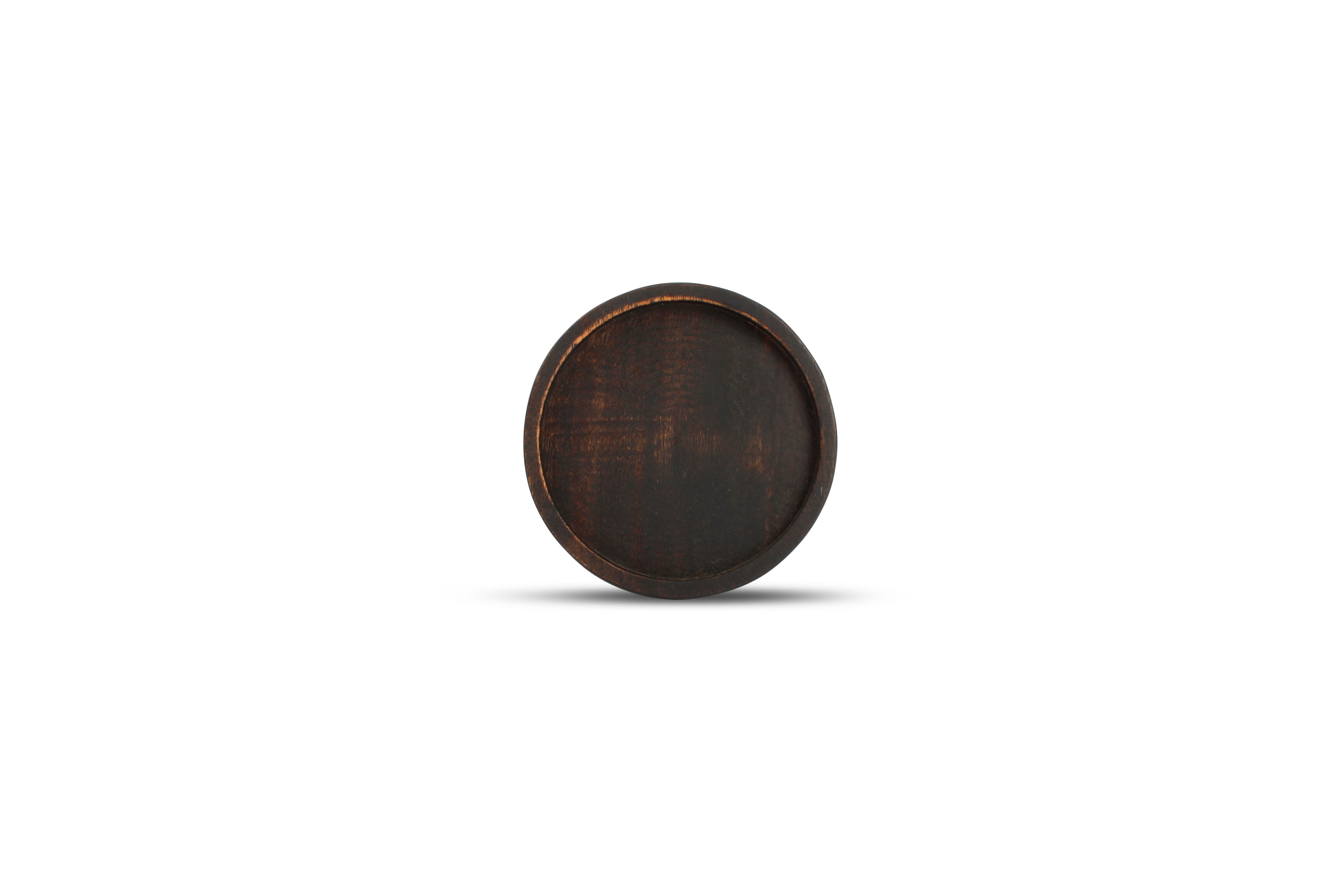 Glasonderzetter hout zwart Rural - set/4