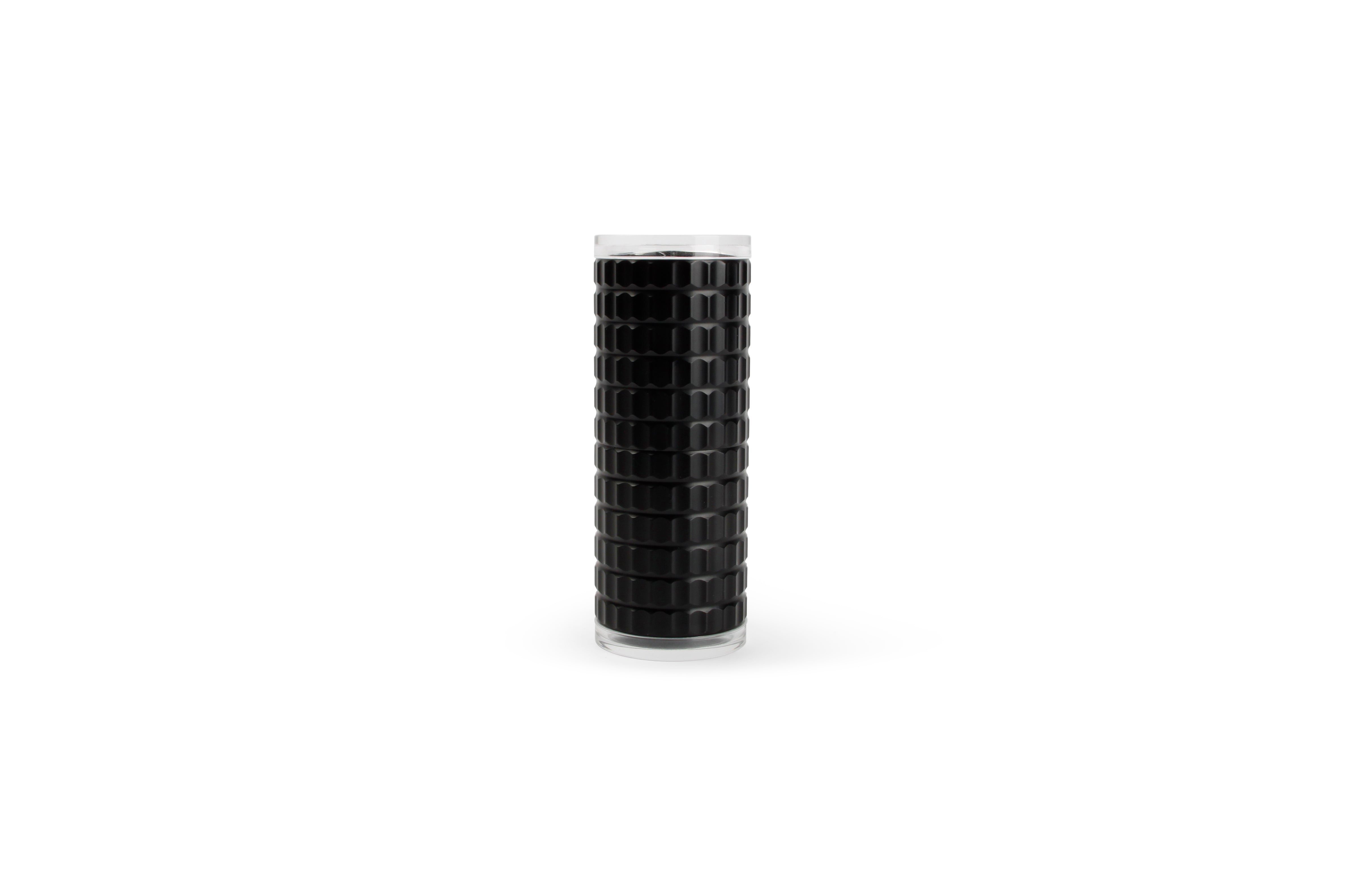 Peper/zoutmolen H12,5cm geribbeld zwart Savor