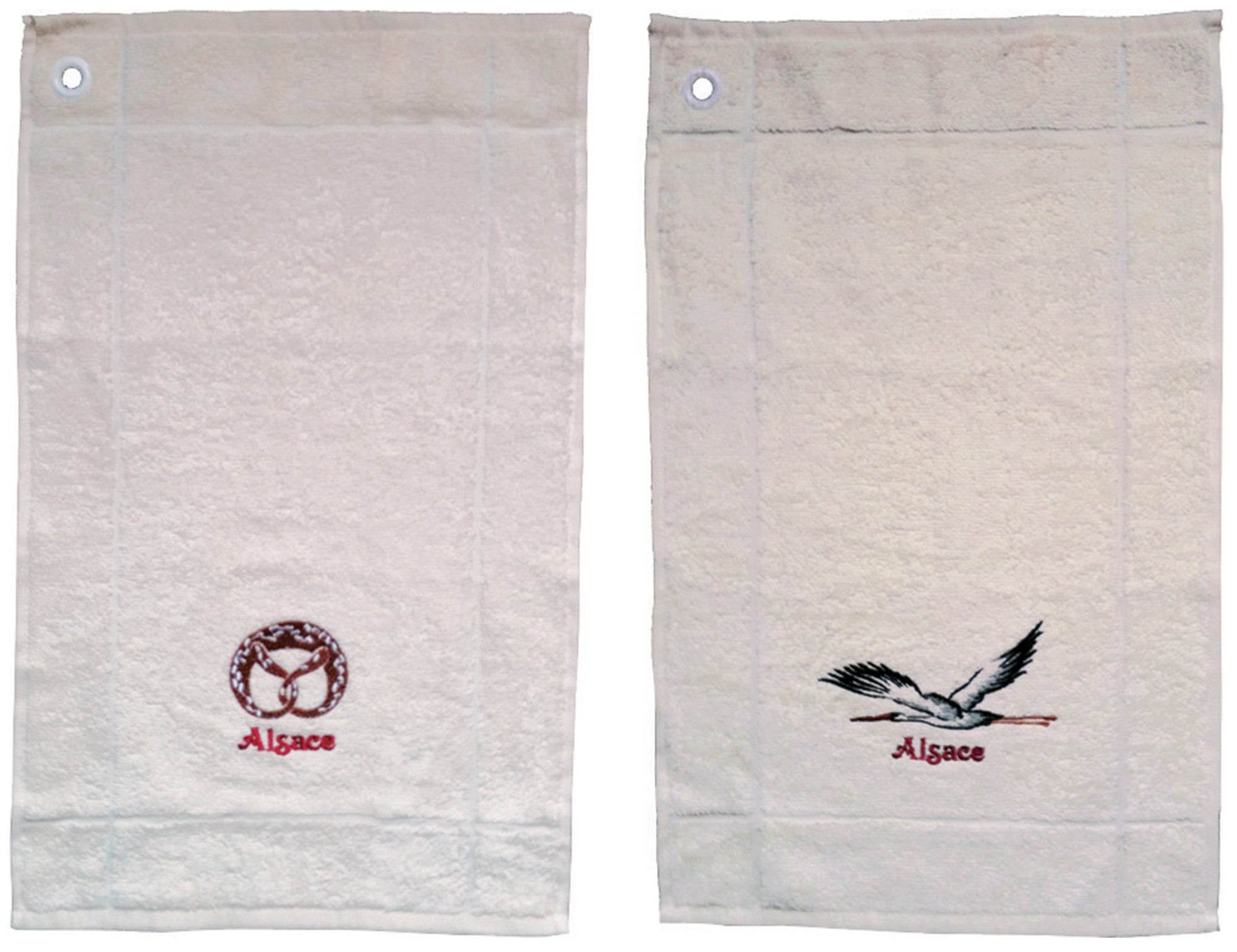 Mignonette 2 geborduurde handdoeken Broderie Alsace Écru 50 X 30