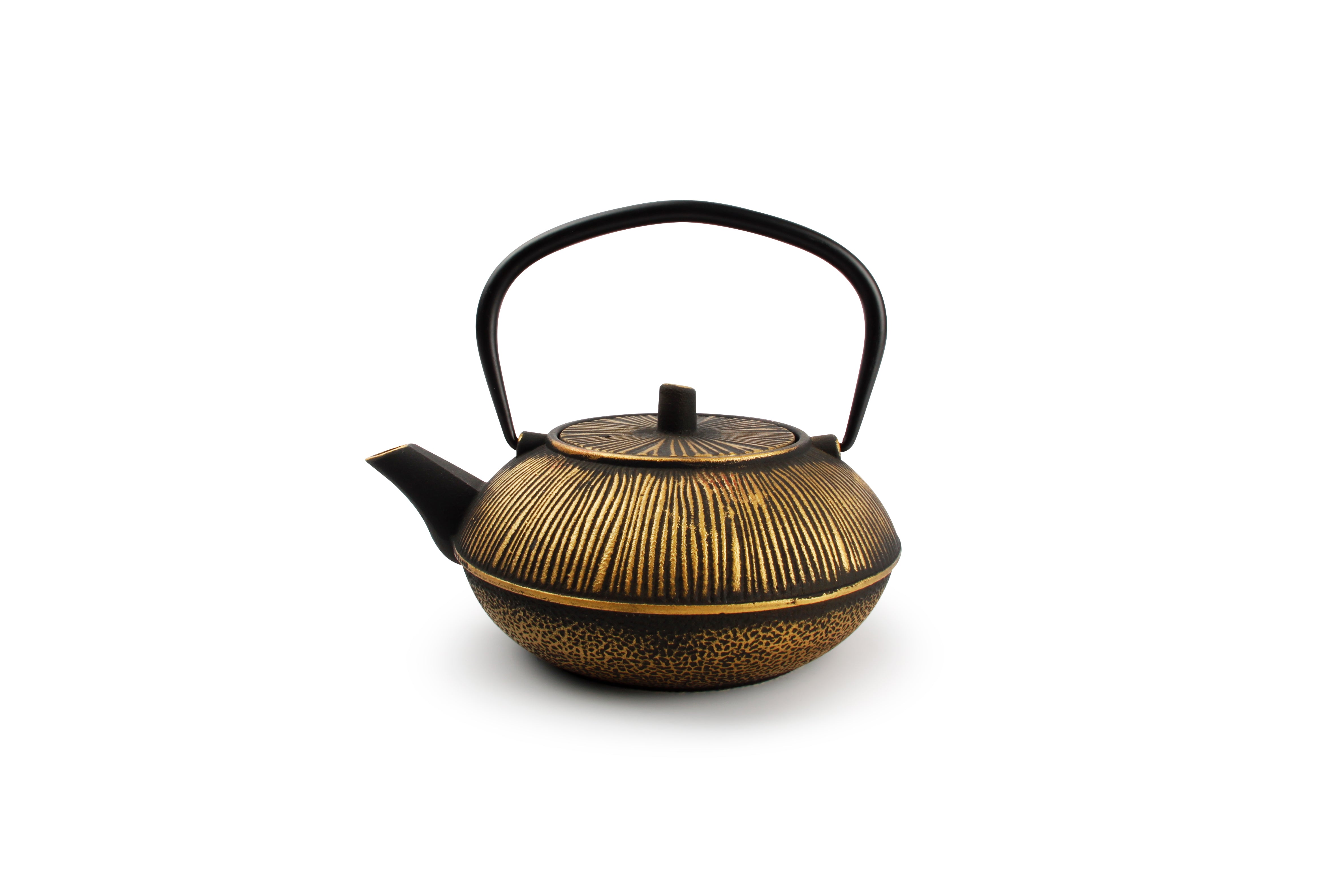 Theepot 80cl strepen goud/zwart My Tea