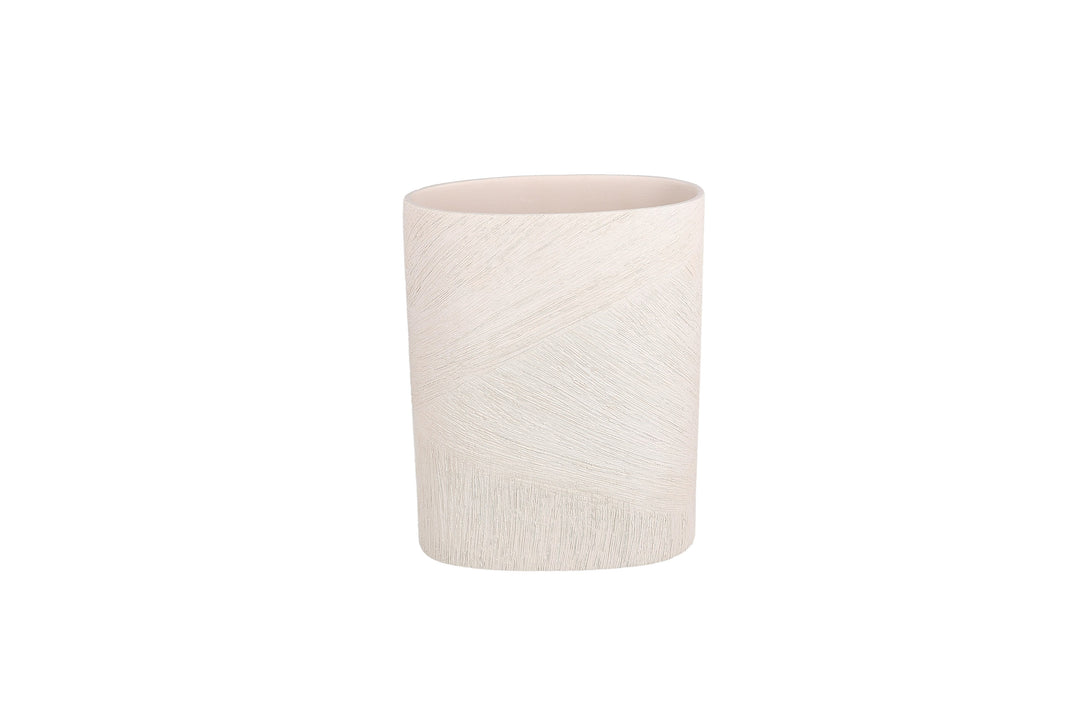 Salt &amp; Pepper - Vaas 18,5x8,5xH24,5cm ovaal beige Vico