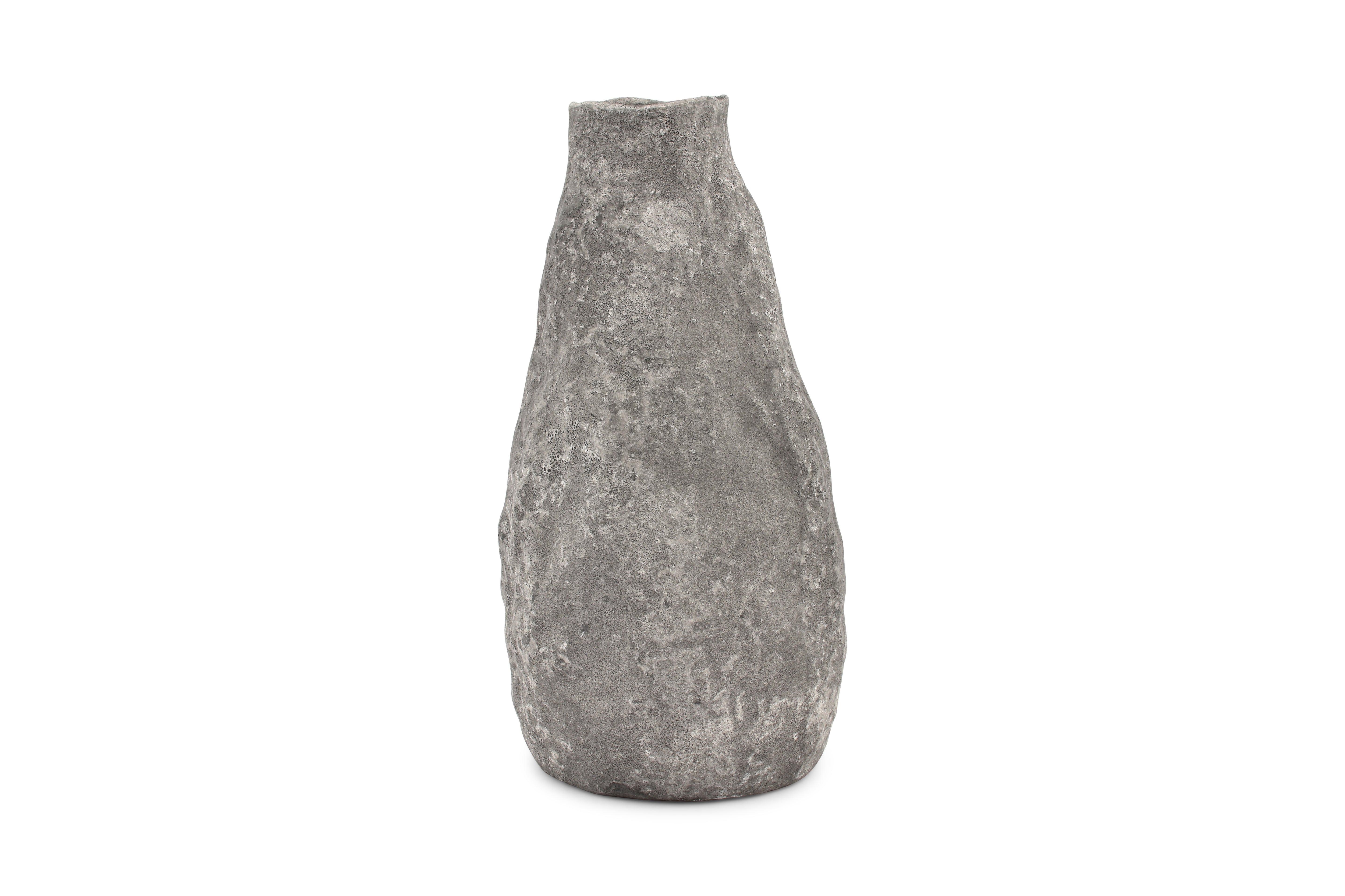 Vaas 17xH33,5cm antraciet Cave