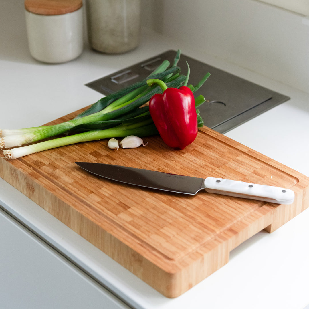 Salt &amp; Pepper - Koksmes parelmoerlook wit Chop