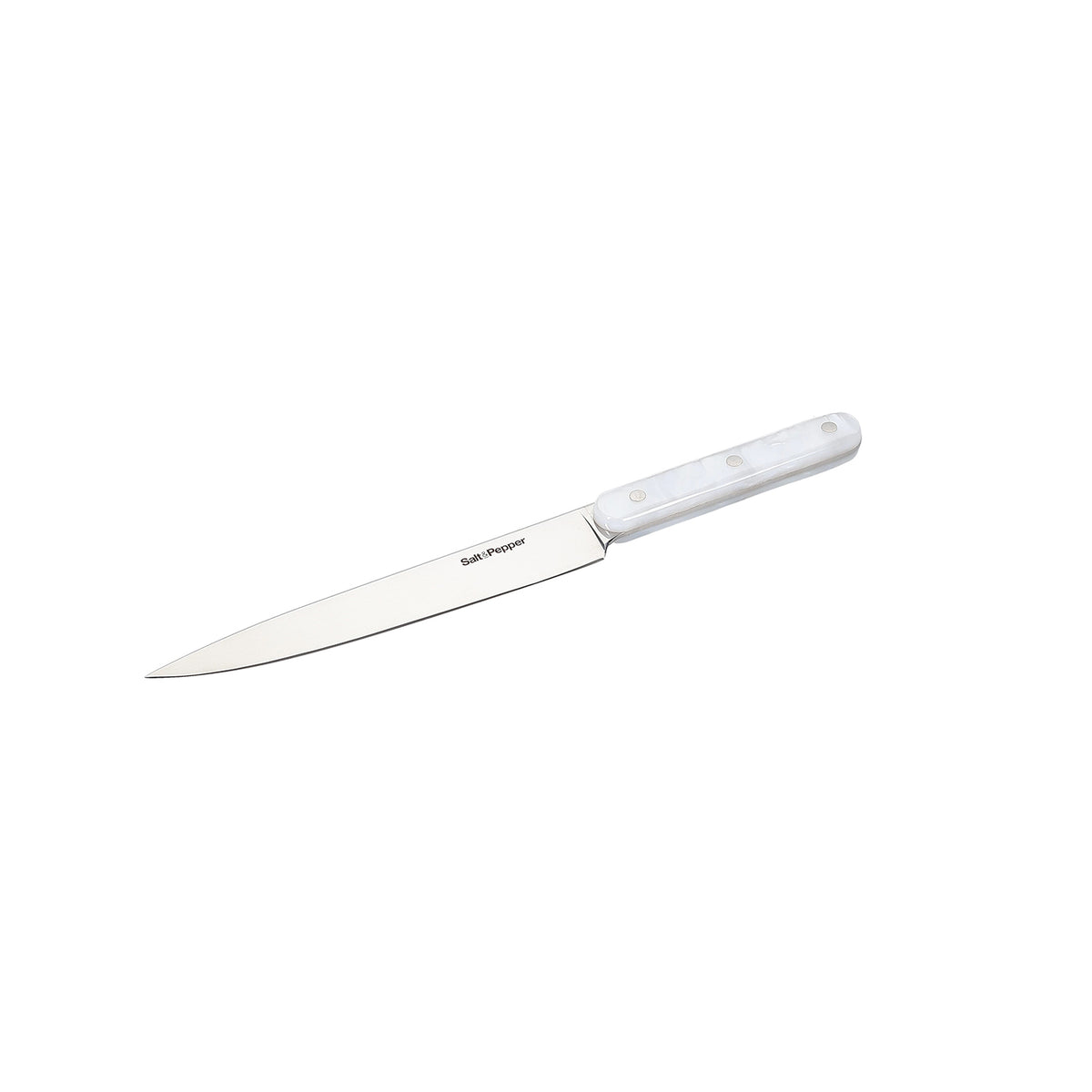 Salt & Pepper - Fileermes parelmoerlook wit Chop