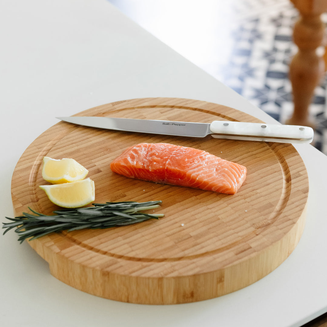 Salt &amp; Pepper - Fileermes parelmoerlook wit Chop