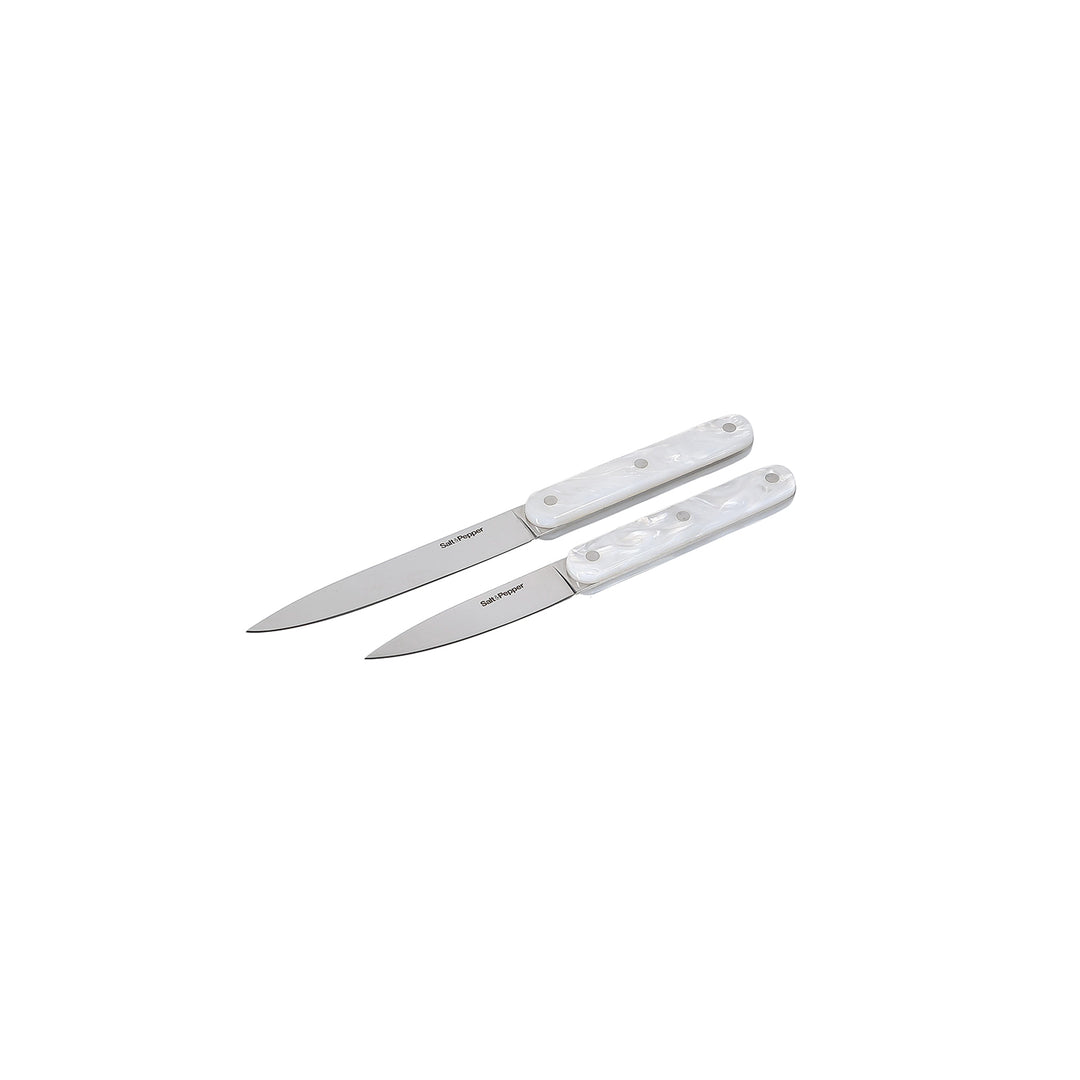 Salt &amp; Pepper - Messenset 2-delig parelmoerlook wit Chop