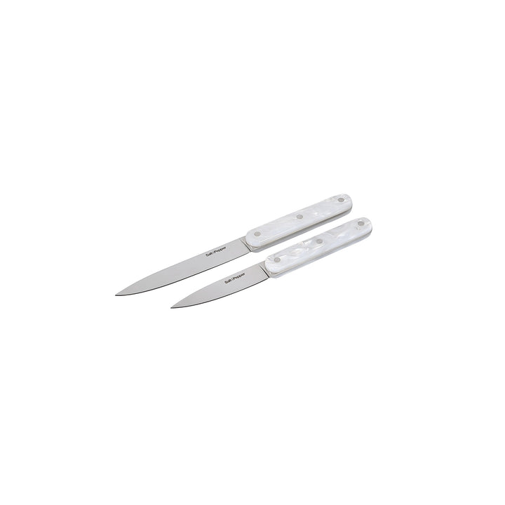 Salt &amp; Pepper - Messenset 2-delig parelmoerlook wit Chop