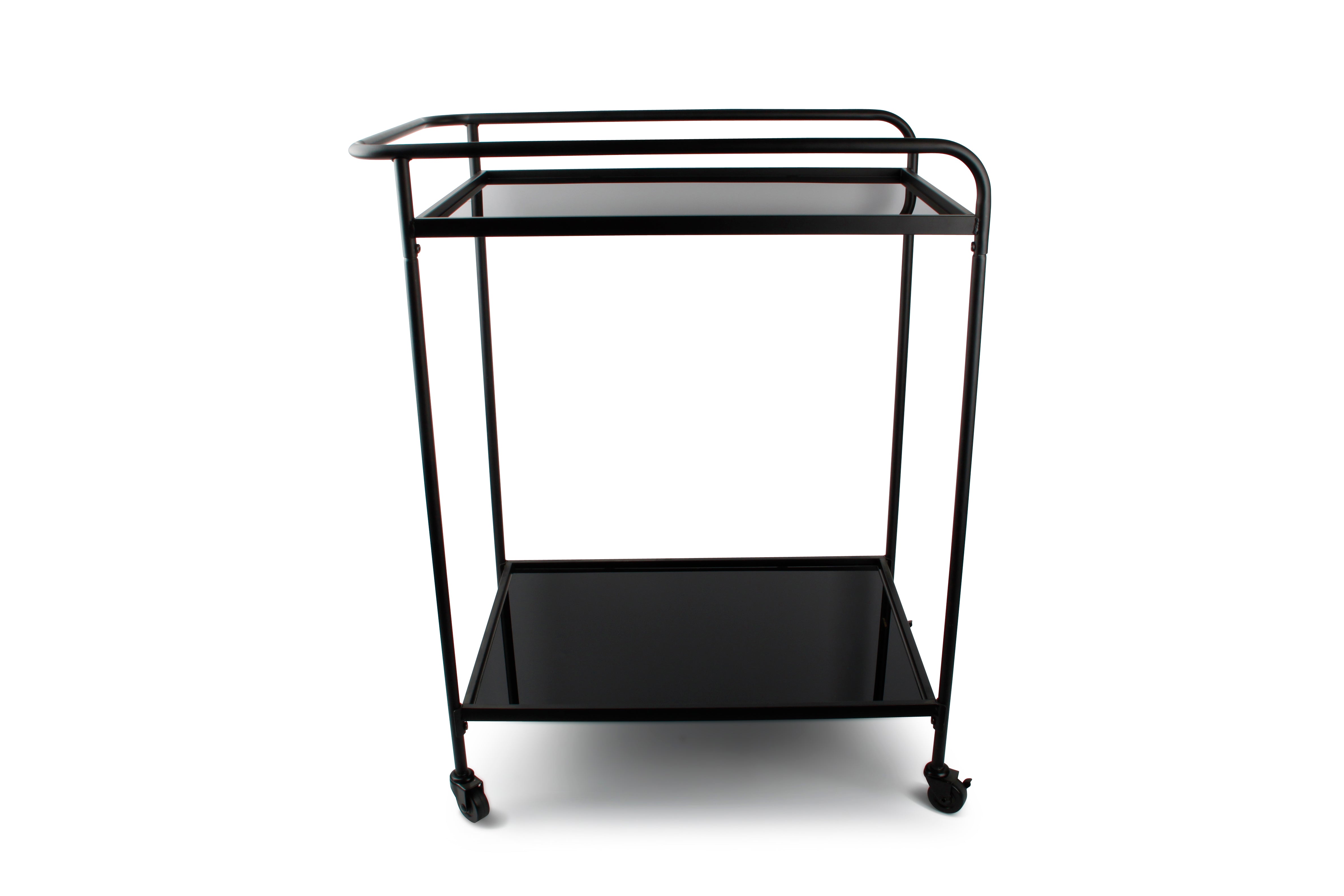 Serveerwagen 66x40xH83,5cm 2 lagen zwart Bar