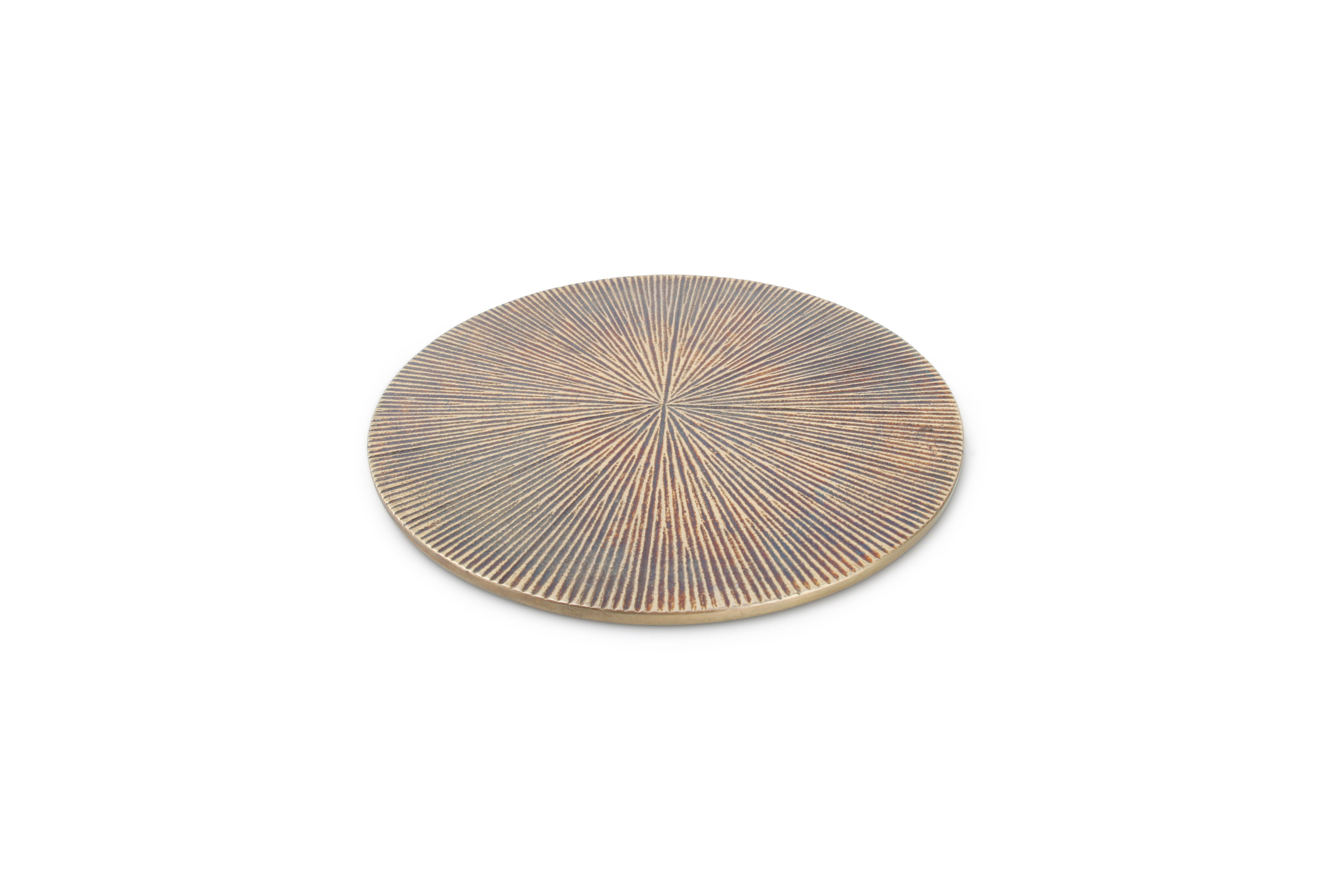 Onderzetter 20cm geribbeld goud Charm