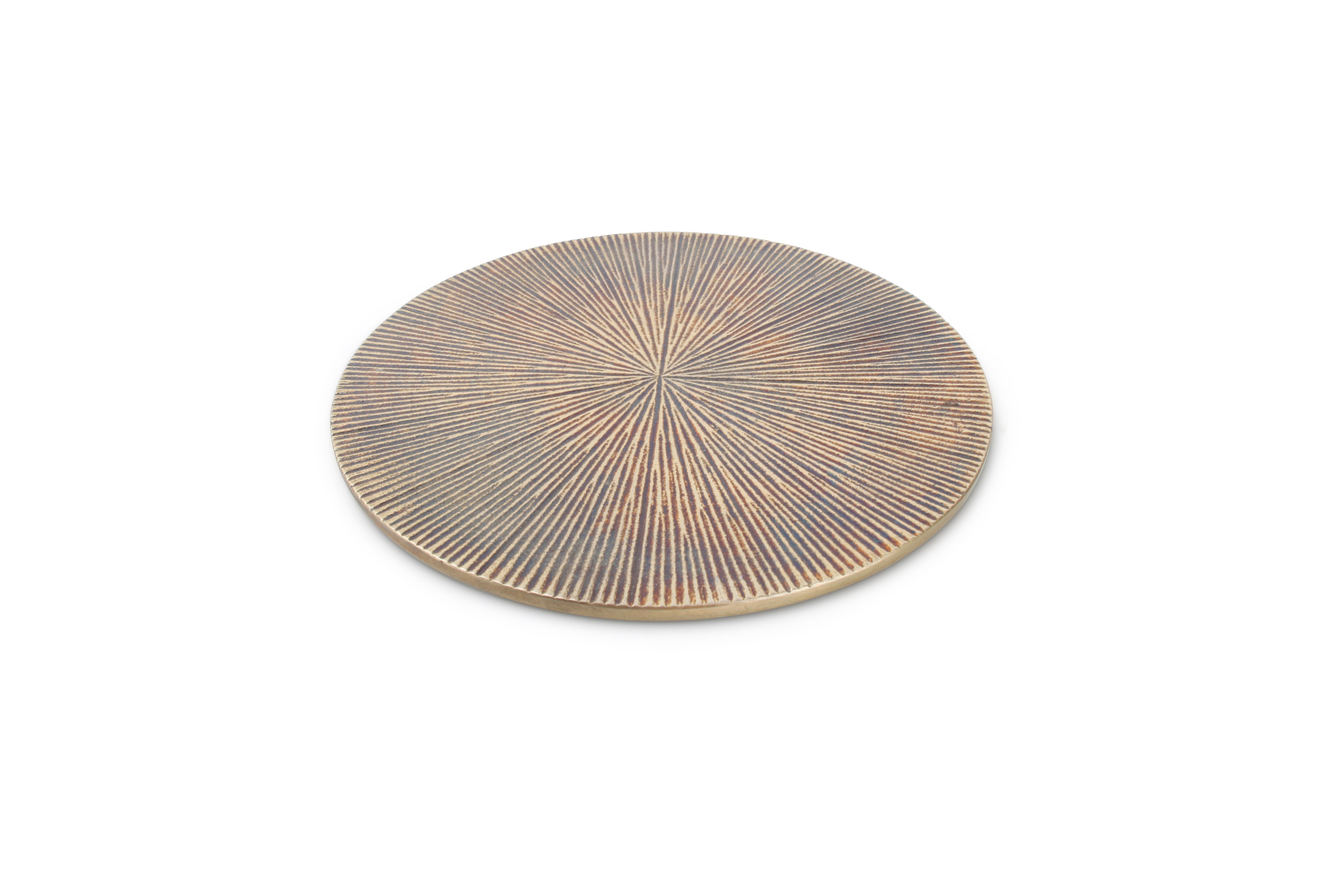Onderzetter 26cm geribbeld goud Charm