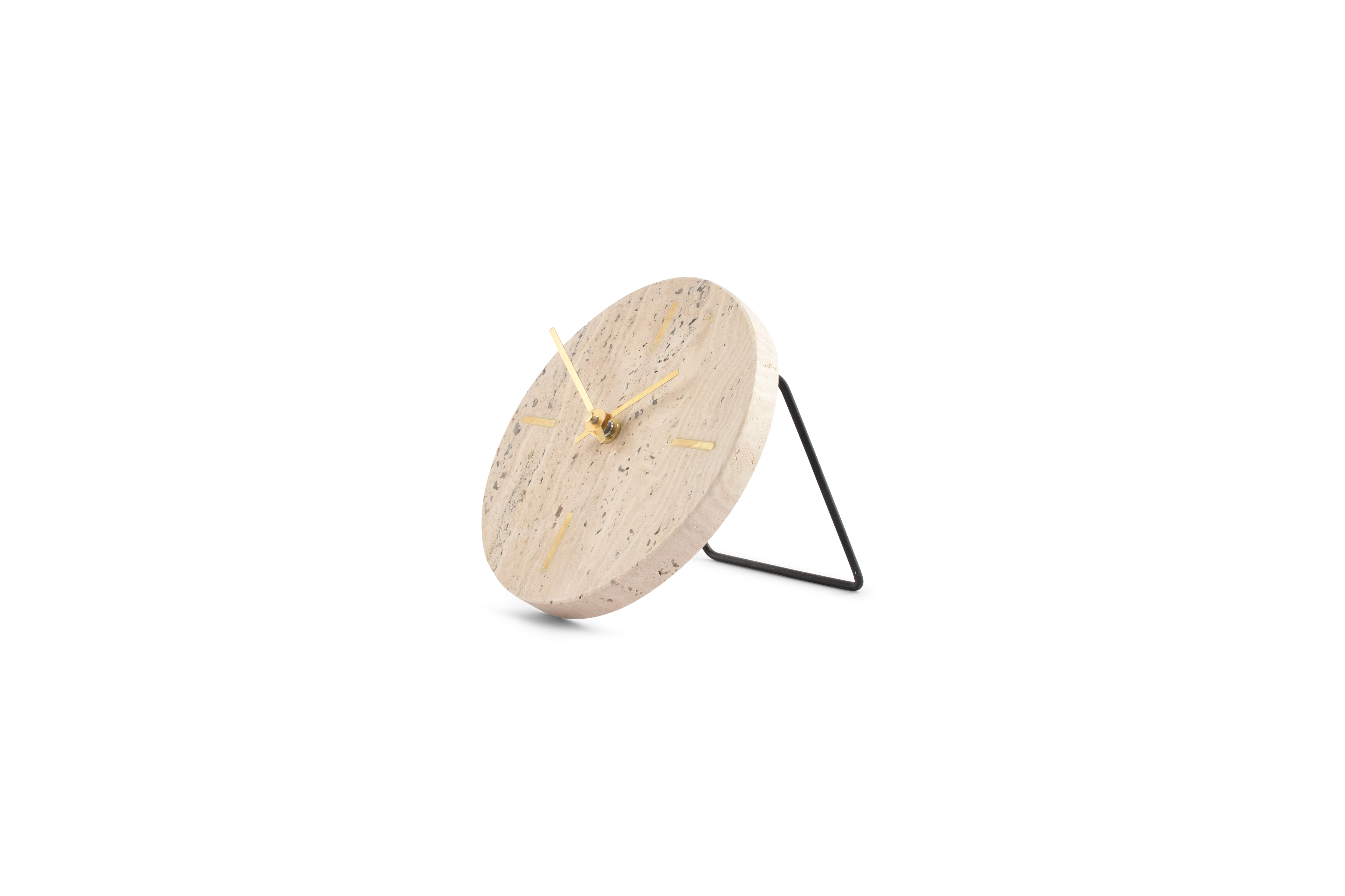 Tafelklok 15cm travertijn beige Zone