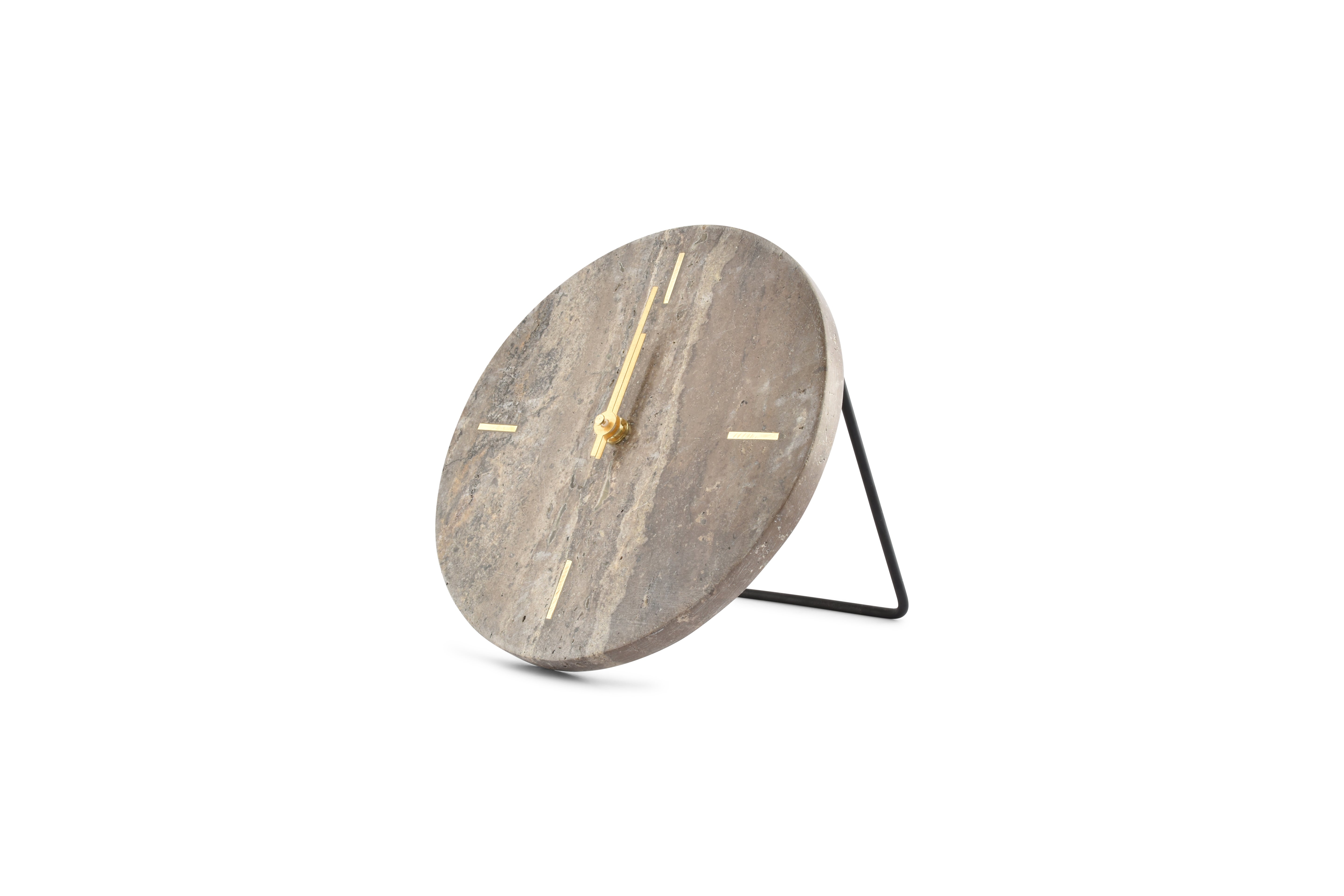Tafelklok 20cm travertijn grijs Zone