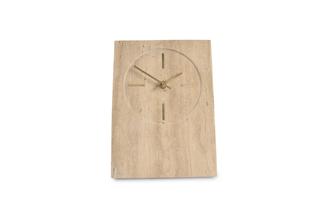Salt &amp; Pepper - Tafelklok 16xH23,5cm travertine beige Zone