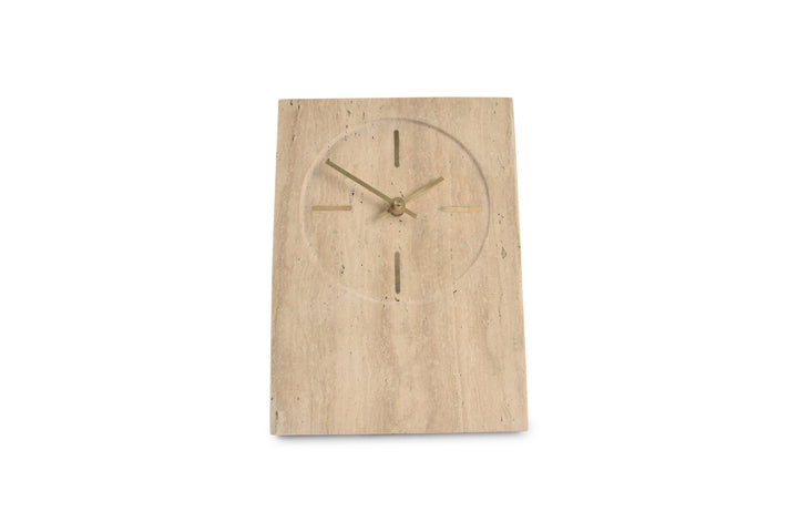 Salt &amp; Pepper - Tafelklok 16xH23,5cm travertine beige Zone