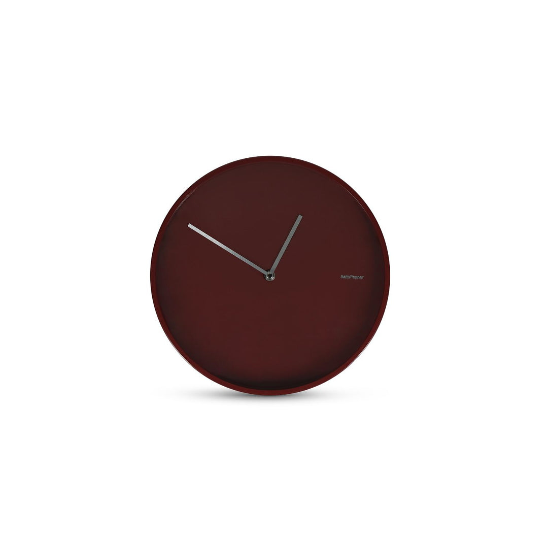 Salt &amp; Pepper - Wandklok 30x4,5cm abstract bordeaux Pulse