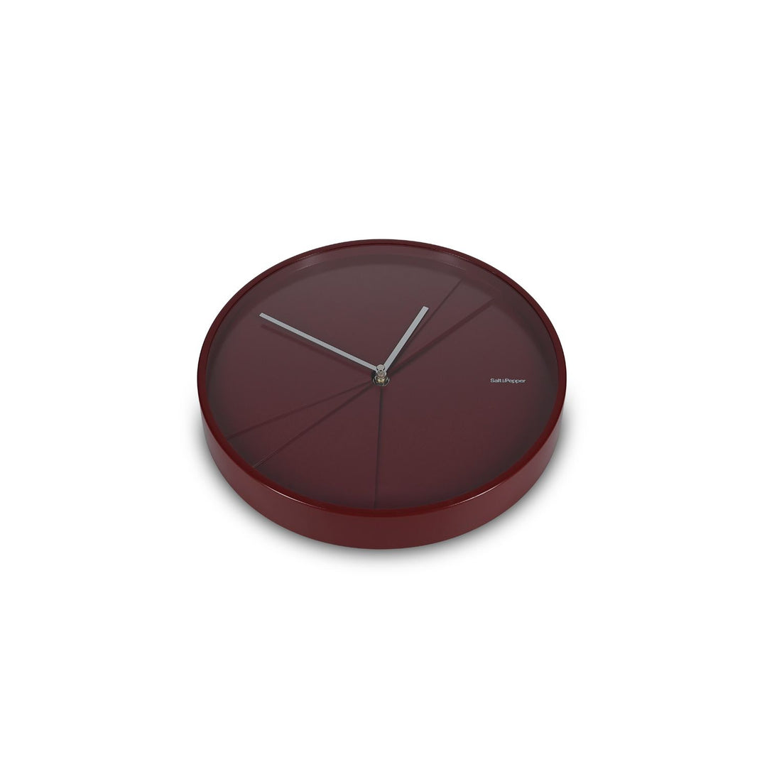 Salt &amp; Pepper - Wandklok 30x4,5cm abstract bordeaux Pulse