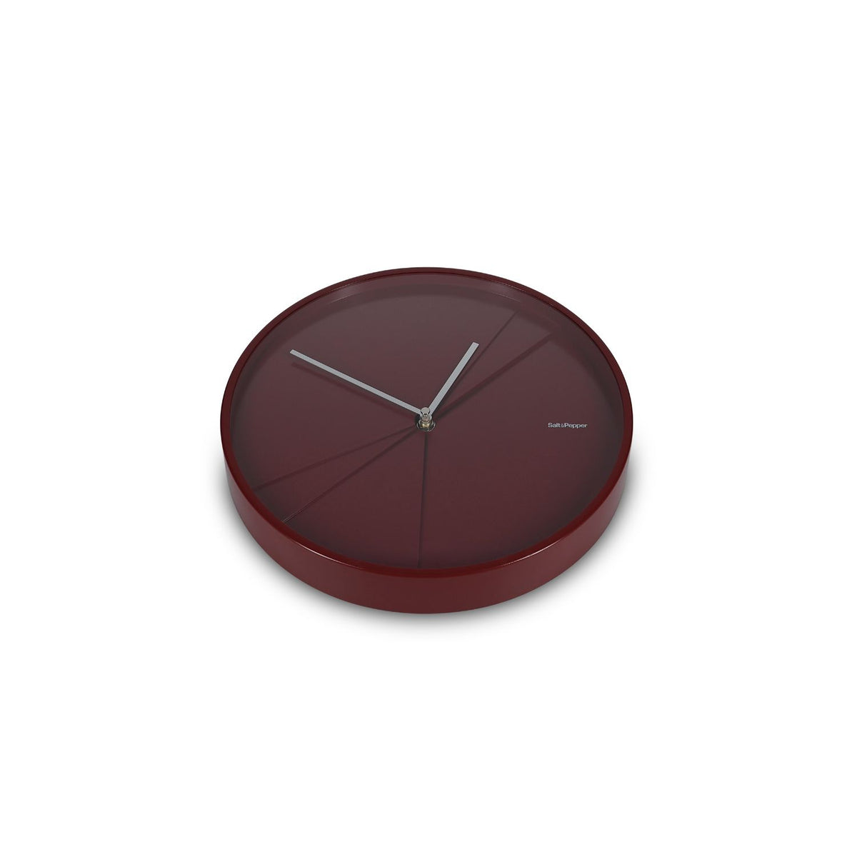 Salt & Pepper - Wandklok 30x4,5cm abstract bordeaux Pulse