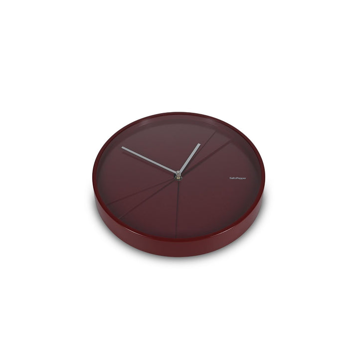 Salt &amp; Pepper - Wandklok 30x4,5cm abstract bordeaux Pulse