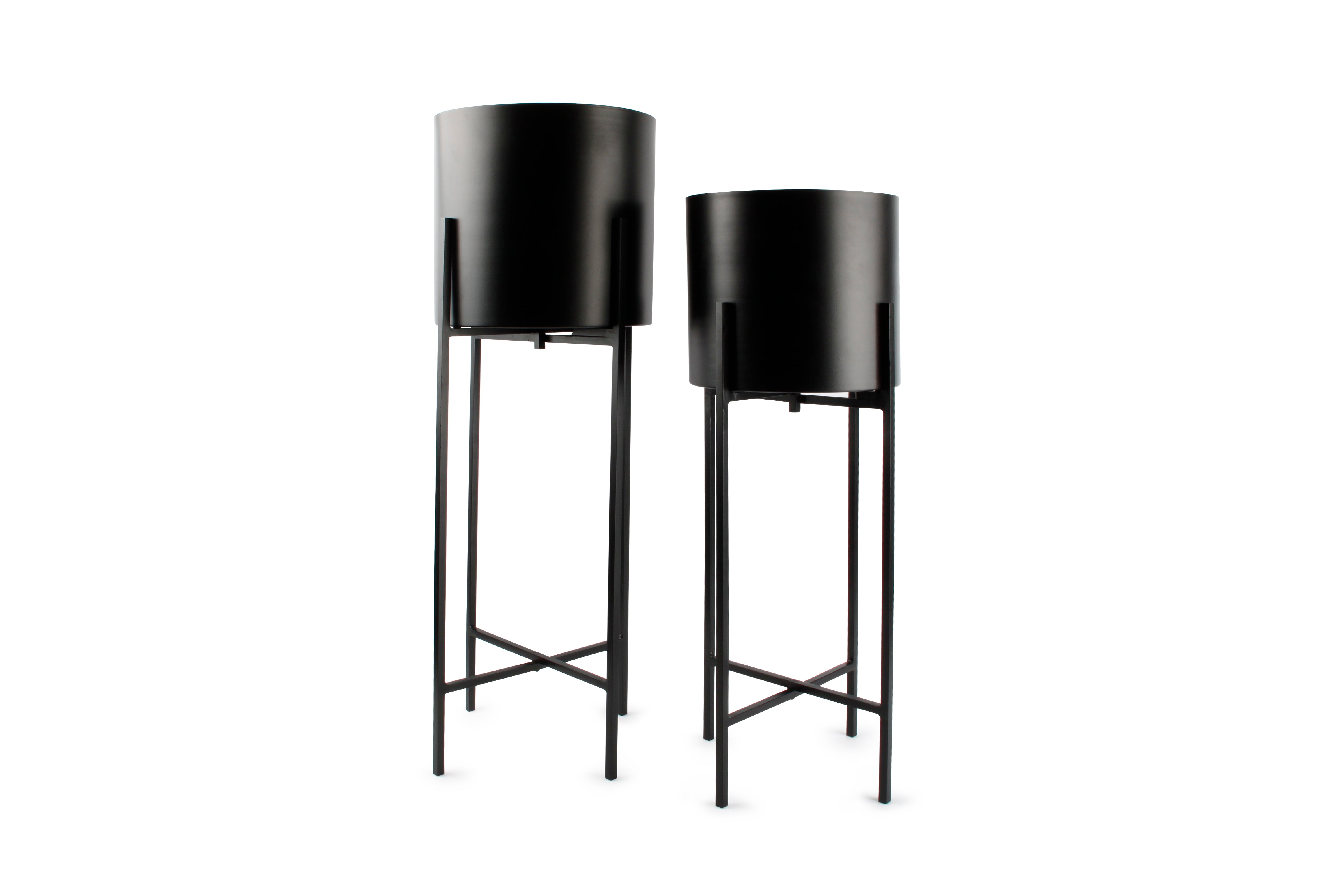 Sierpot op staander cilinder mat zwart Patio-set/2