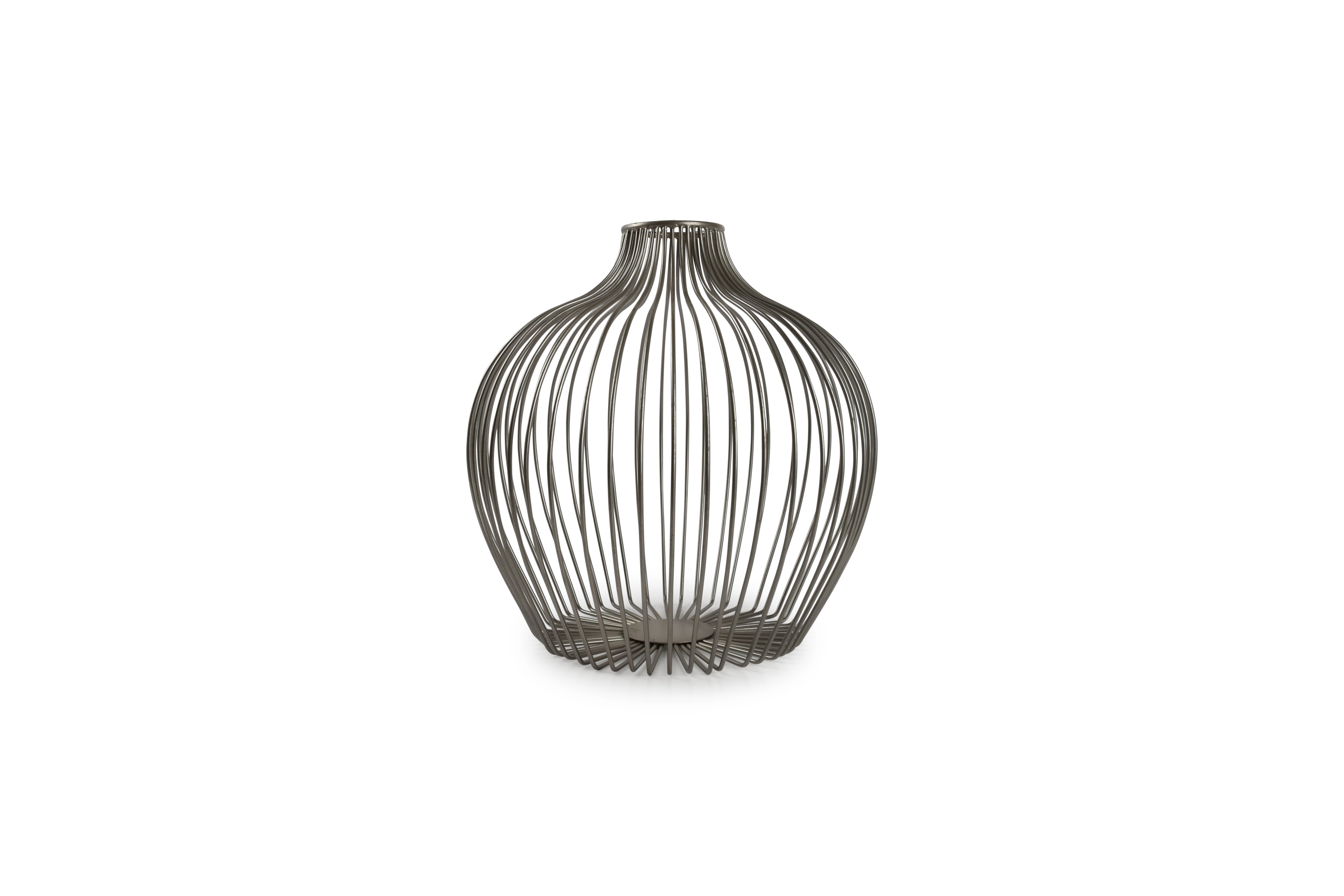 Vaas 30xH30cm zilver wire Bulbo