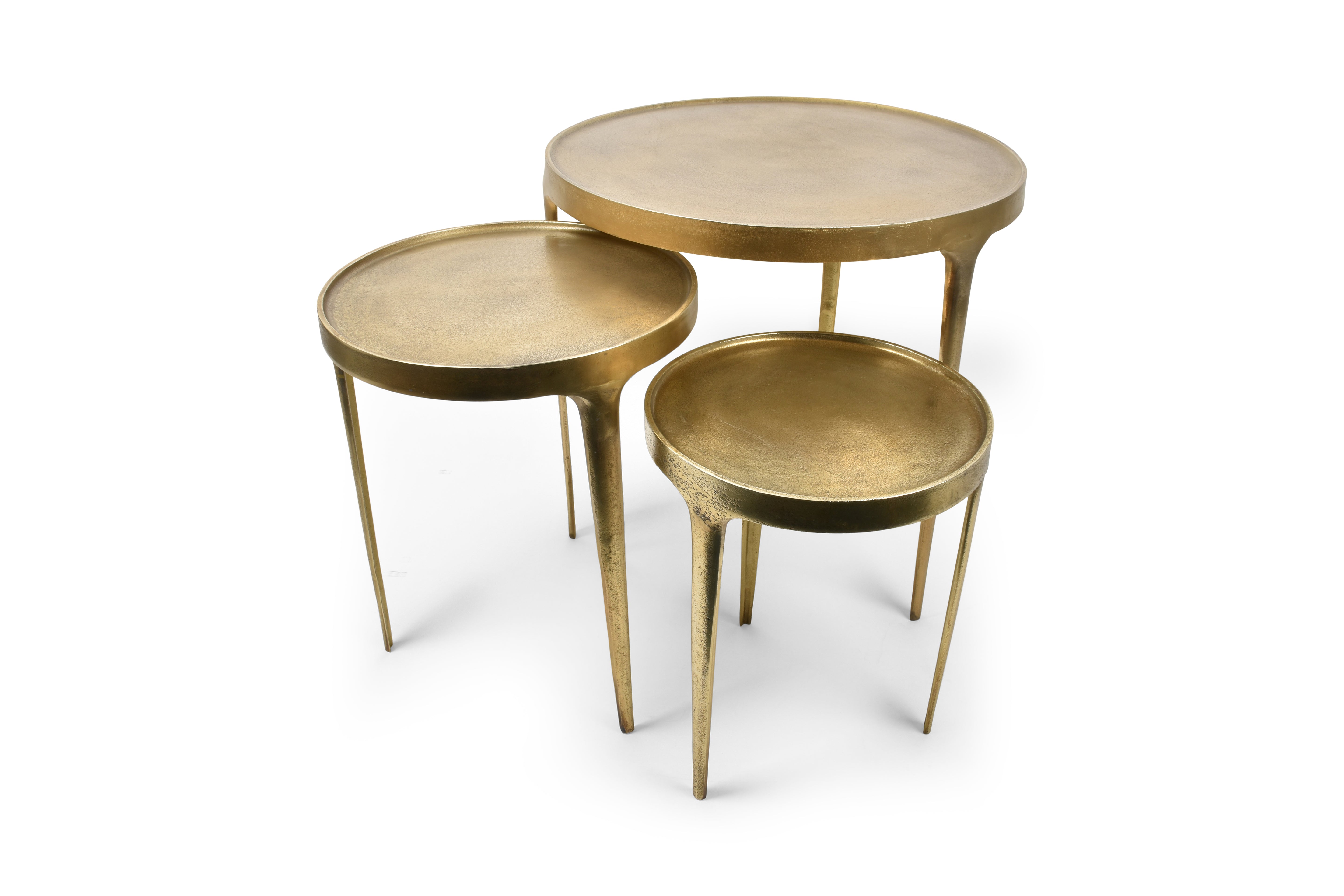 Bijzettafel 3-delig goud Duro